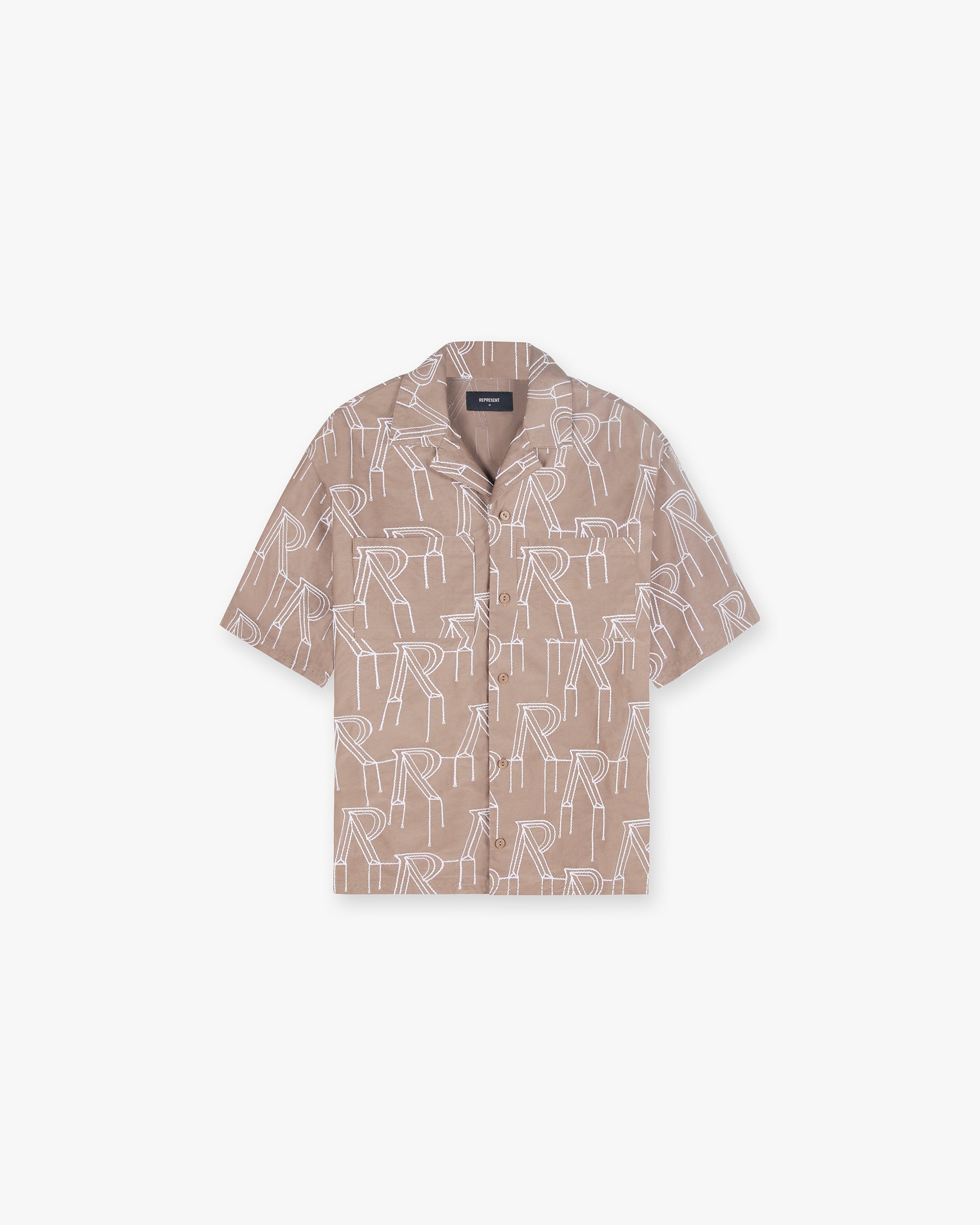 Embroidered Initial Overshirt - Gewaschenes Taupe