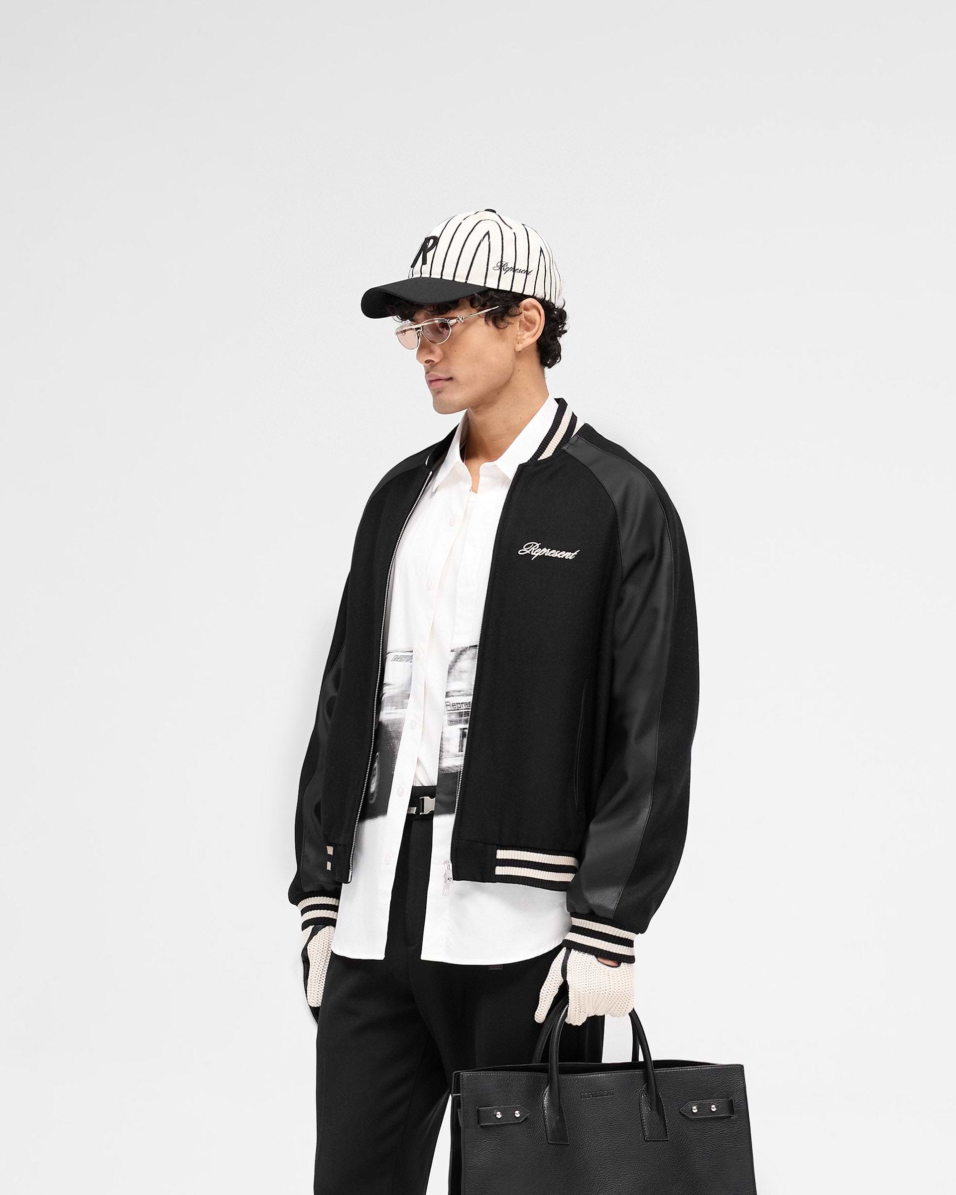 Raglan Varsity Jacket - Schwarz