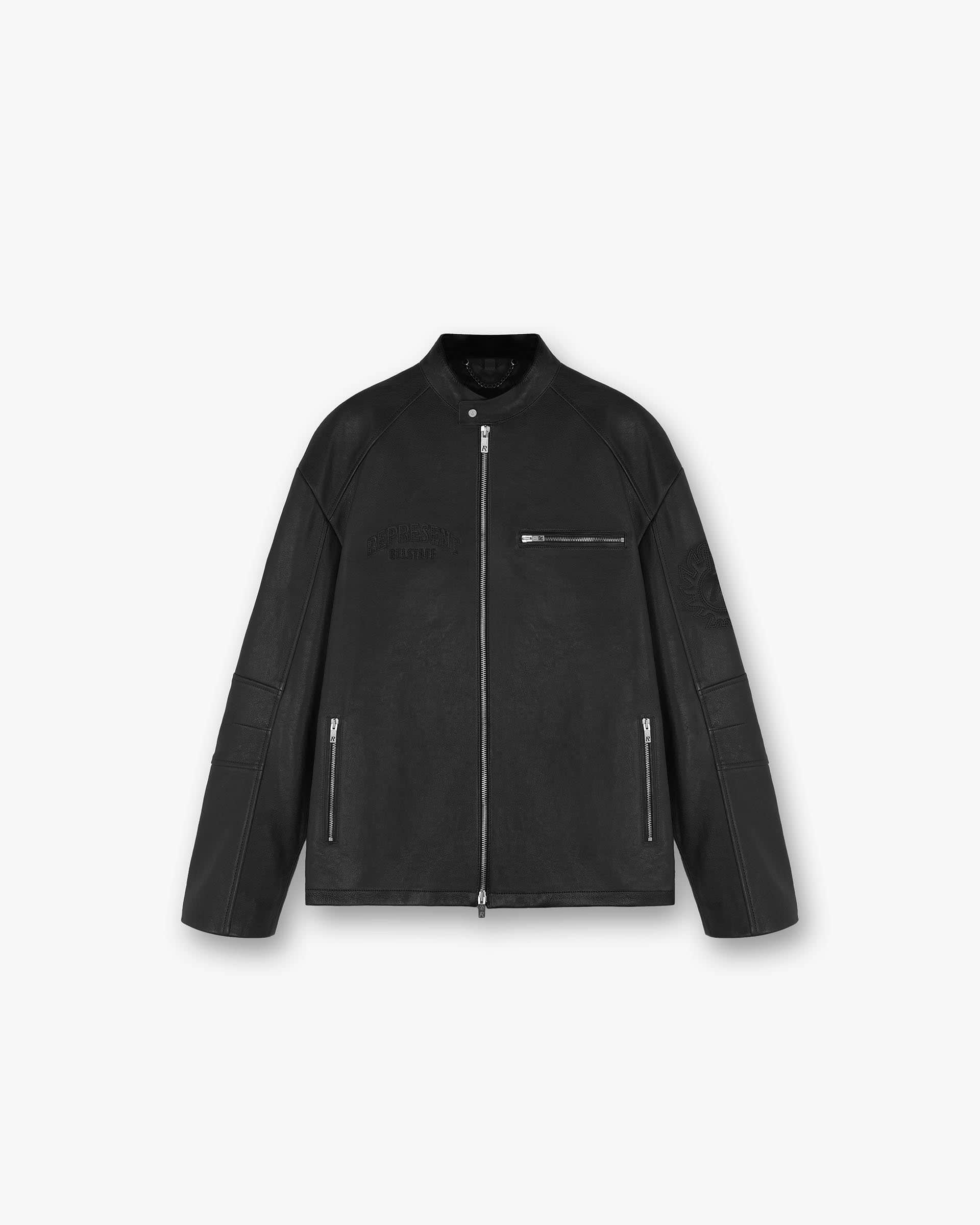 Represent X Belstaff Race Leather Jacket - Schwarz