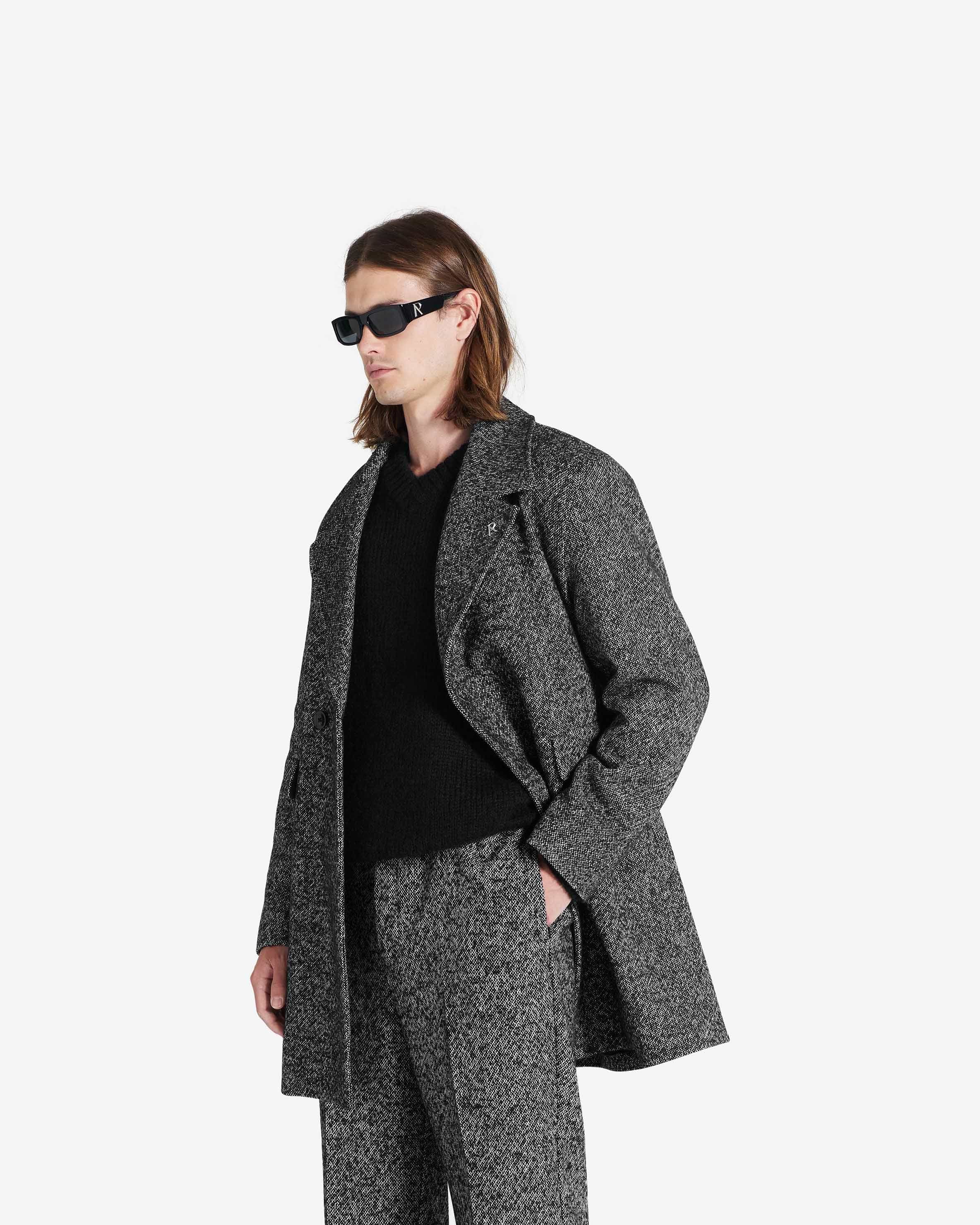 Double Breasted Overcoat - Schwarz Weiss