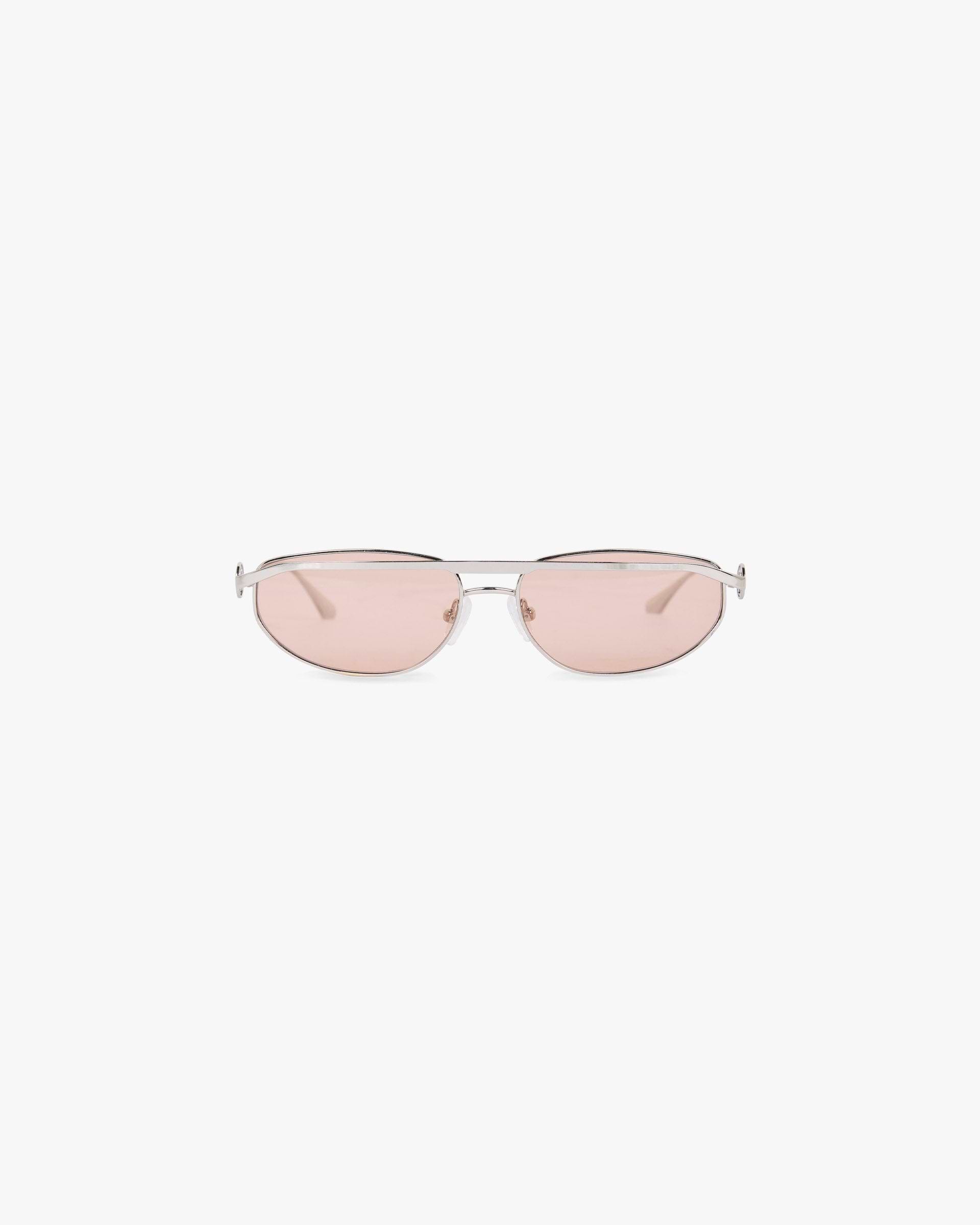 Slim Aviator Sunglasses - Silver Brown