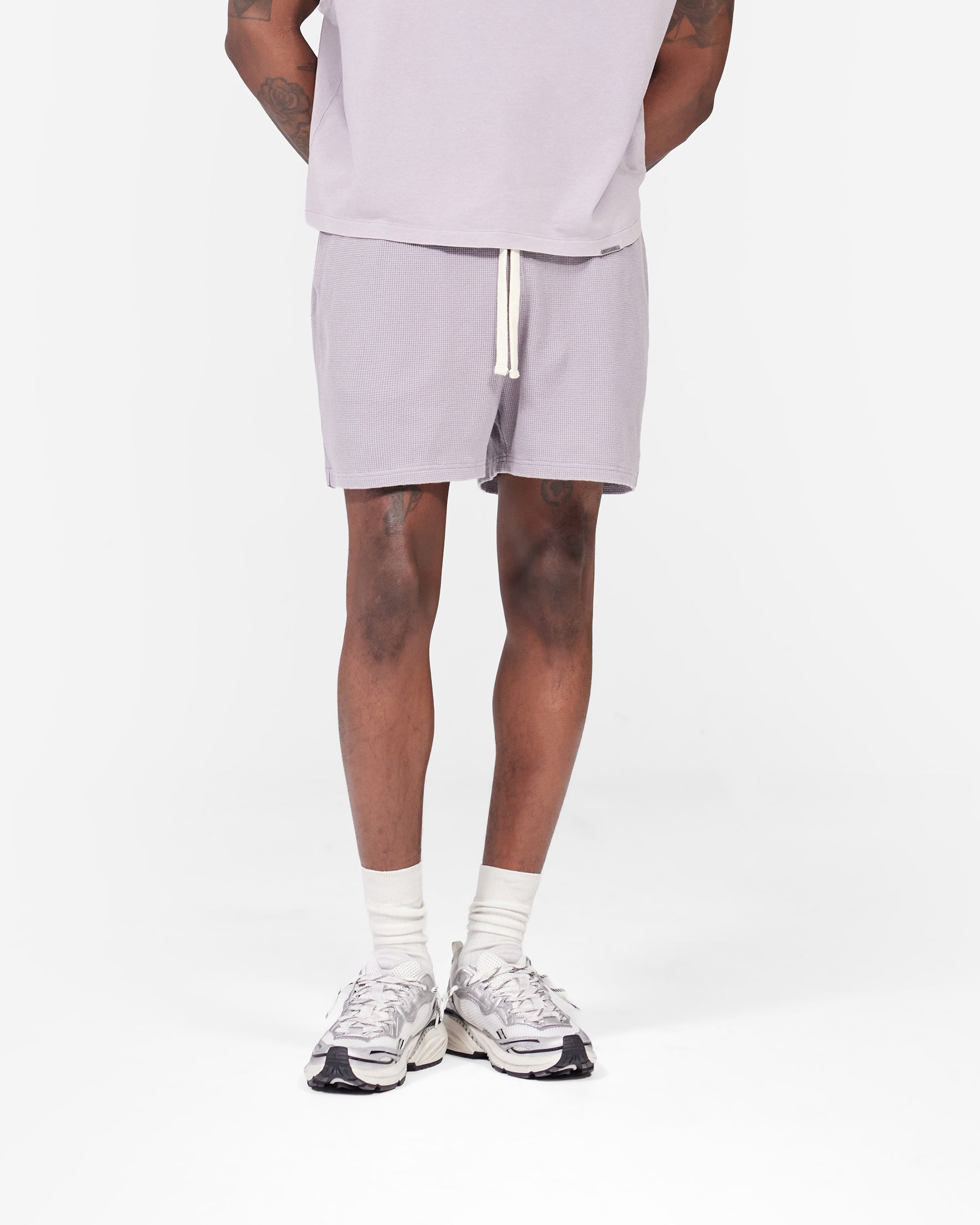 Initial Waffle Shorts- Mist