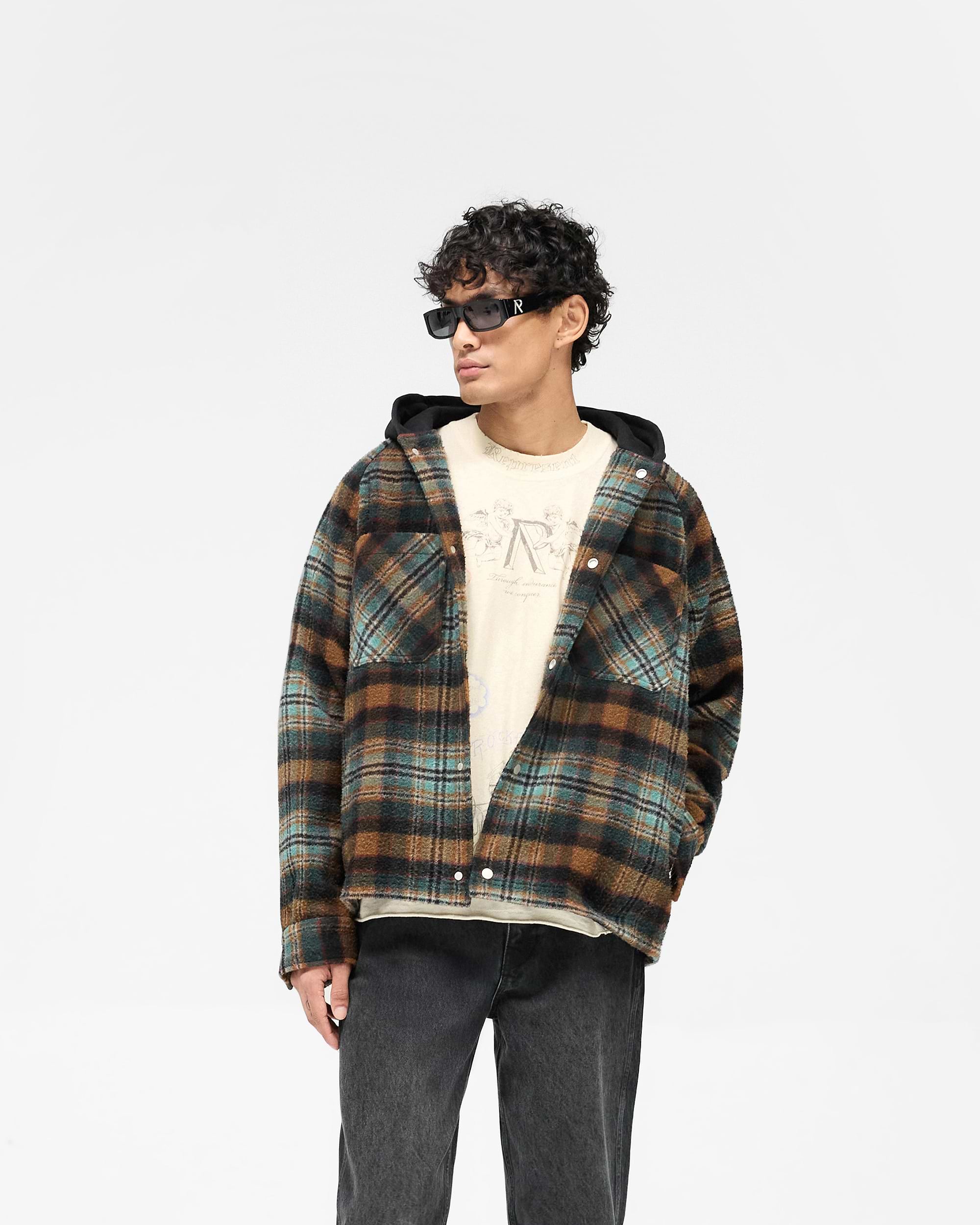 Hooded Overshirt - Carreaux