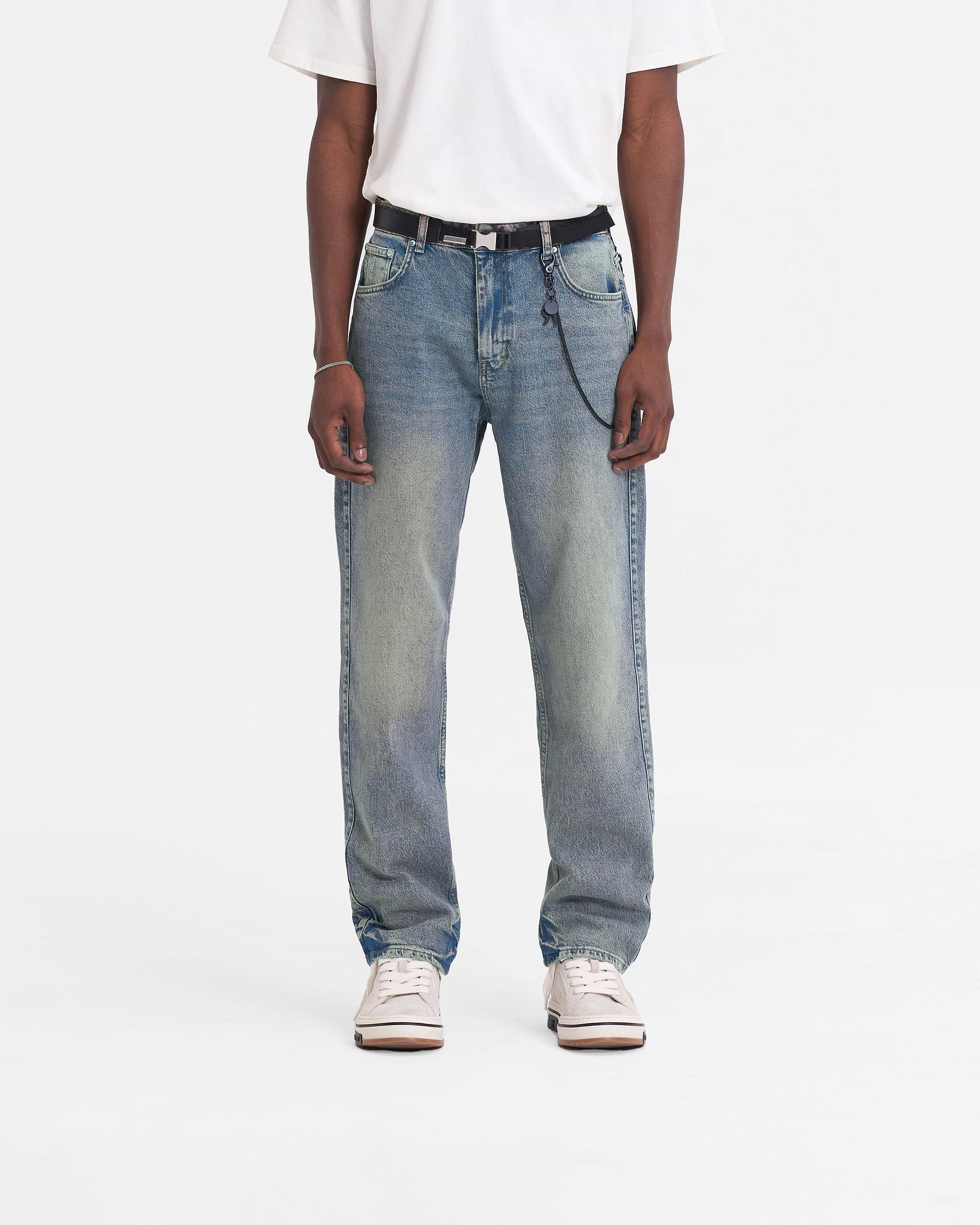 R2 Straight Leg Denim - Blue Cream