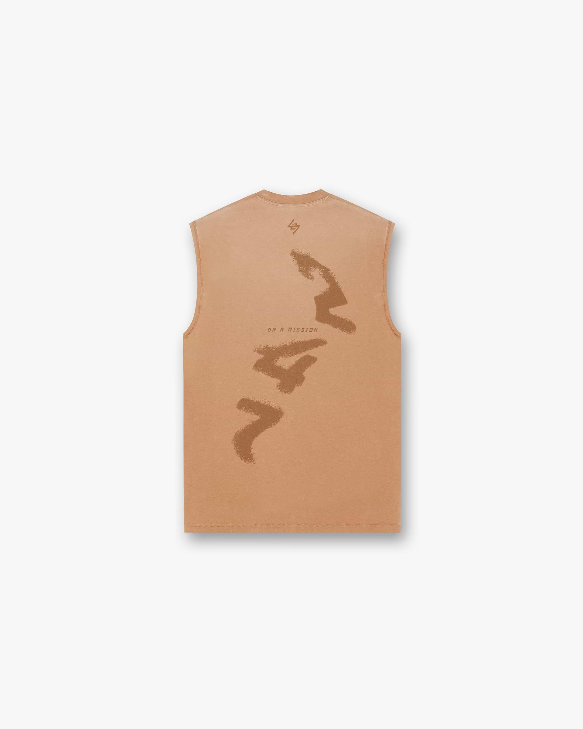 Front product image of a mens rust tank top on a plain white background | 247 Motion Oversized Tank in Rust | Oversized tank top | 247 T-Shirts | Represent Clo