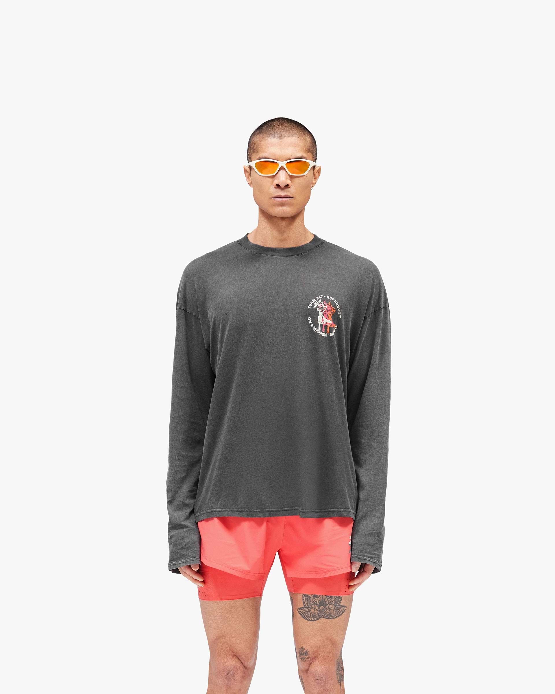 247 Torch Boxy Long Sleeve T-Shirt - Washed Black