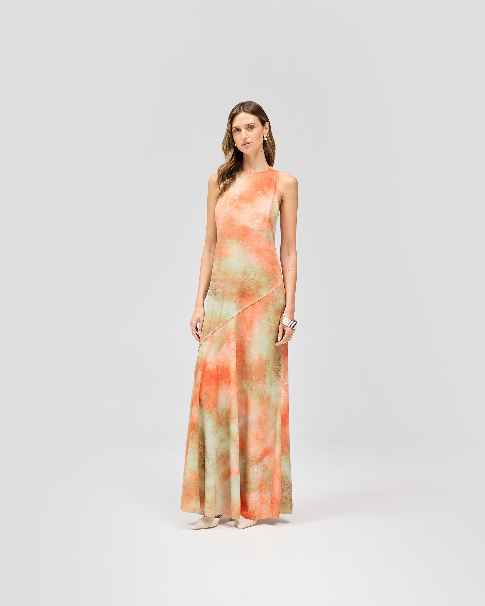 Illusion Maxi Dress - Waldmuster Orange