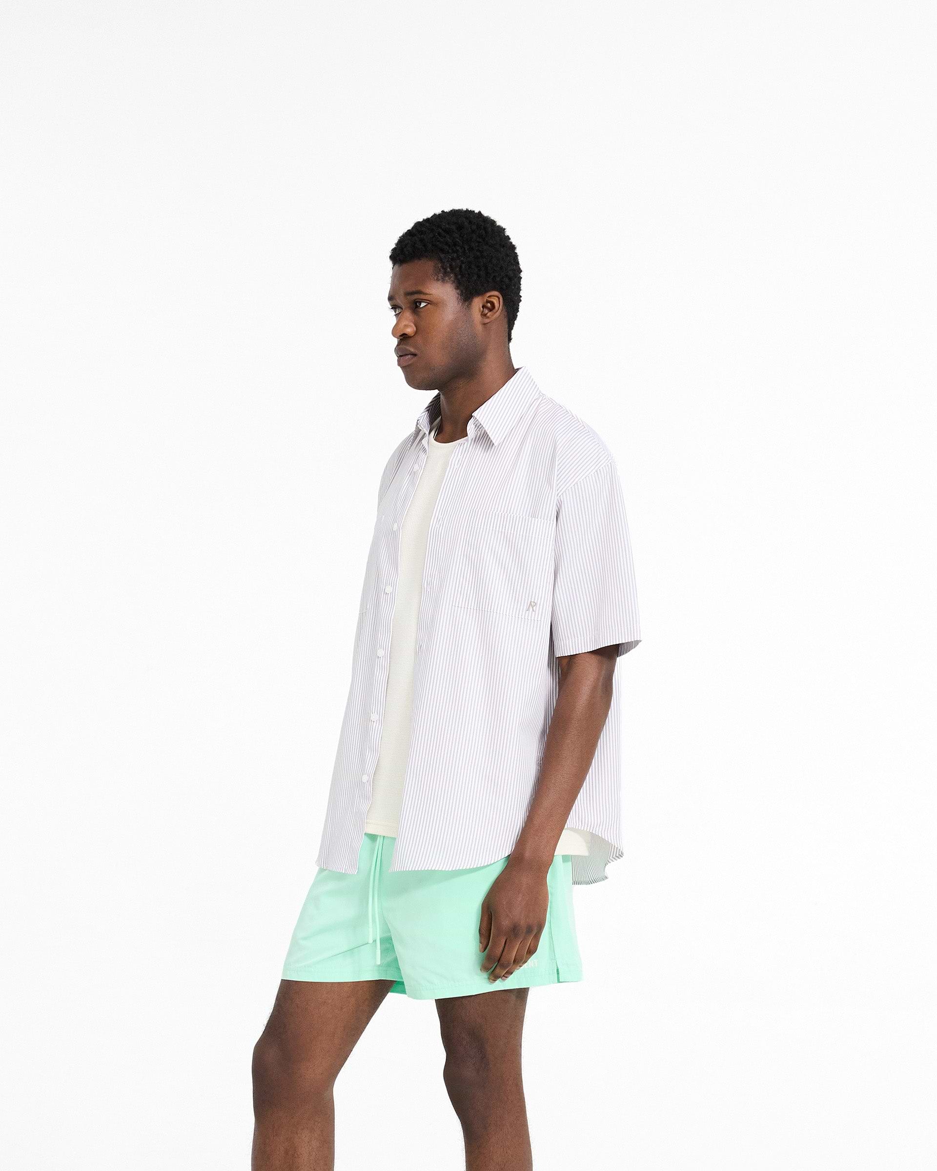 Short Sleeve Pinstripe Shirt - Grau