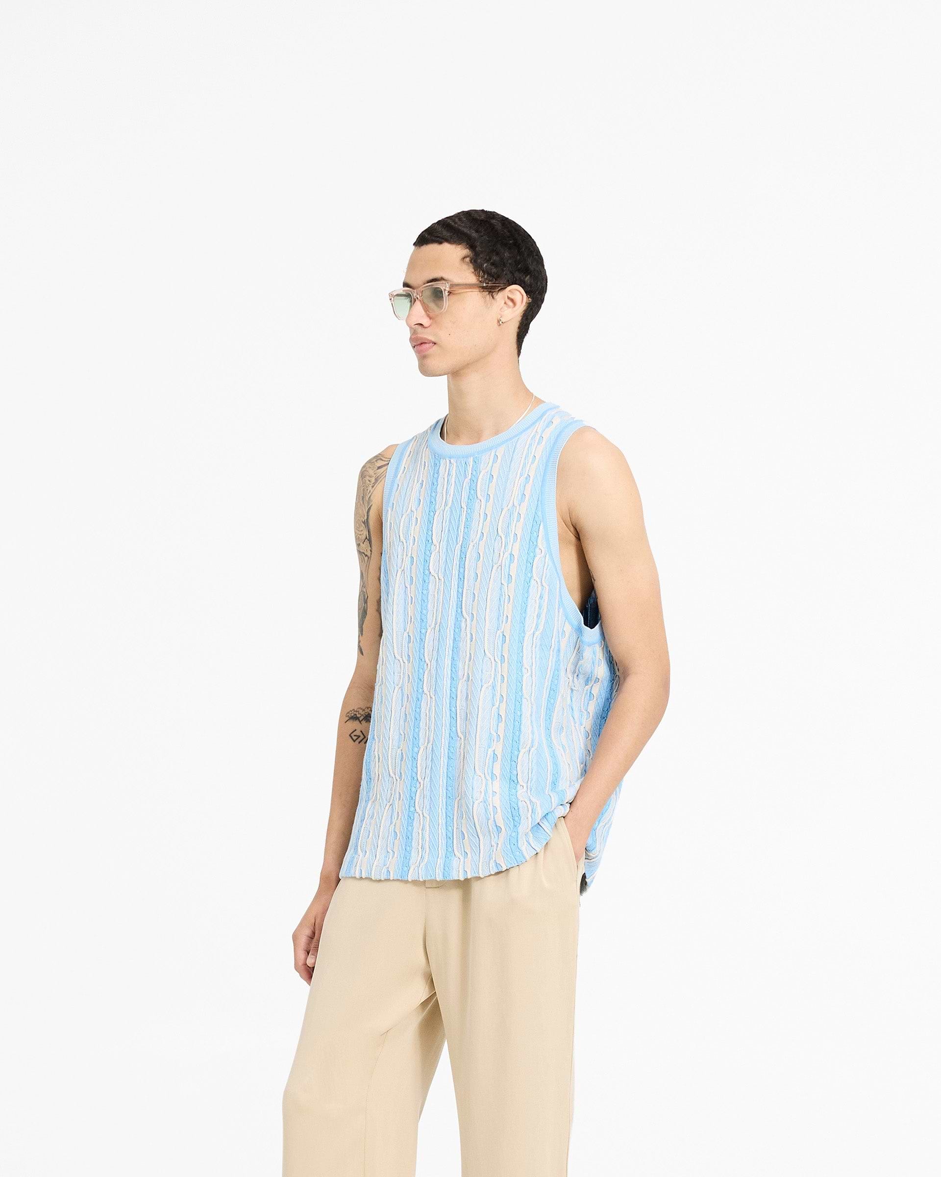 Mixed Knit Vest - Königsblau