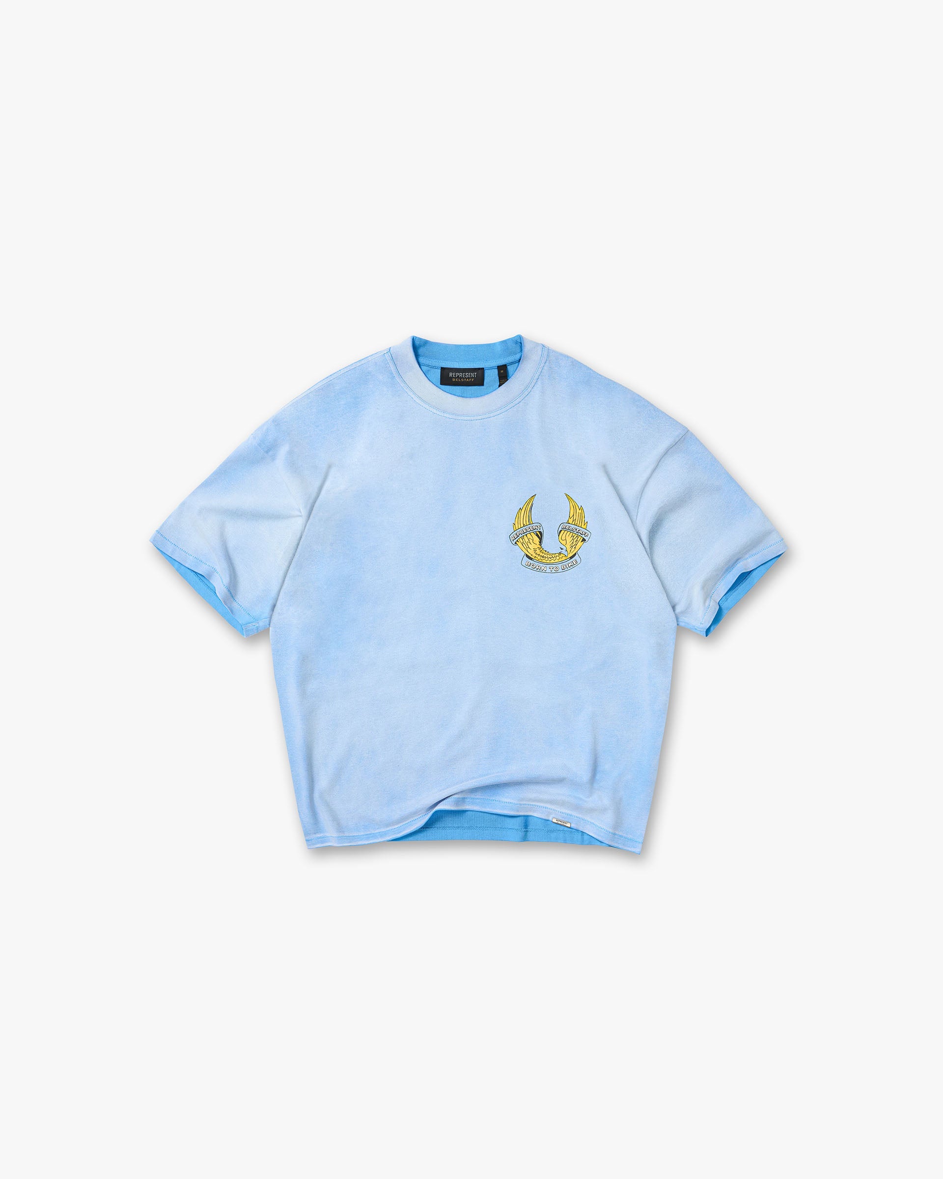 Represent X Belstaff Born To Bike T-Shirt - Mid Blue