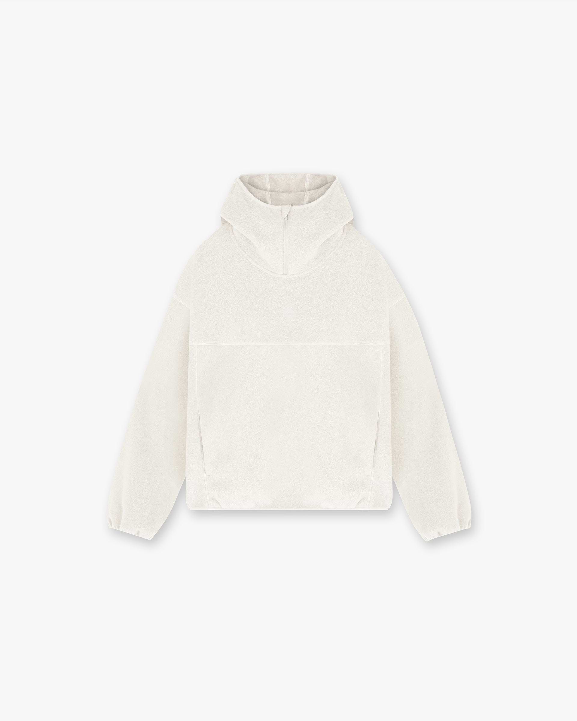 Front product image of a mens papyrus hoodie on a plain white background | 247 Fleece Hoodie in Papyrus | Oversized medium weight fleece hoodie | 247 Hoodies | Represent Clo