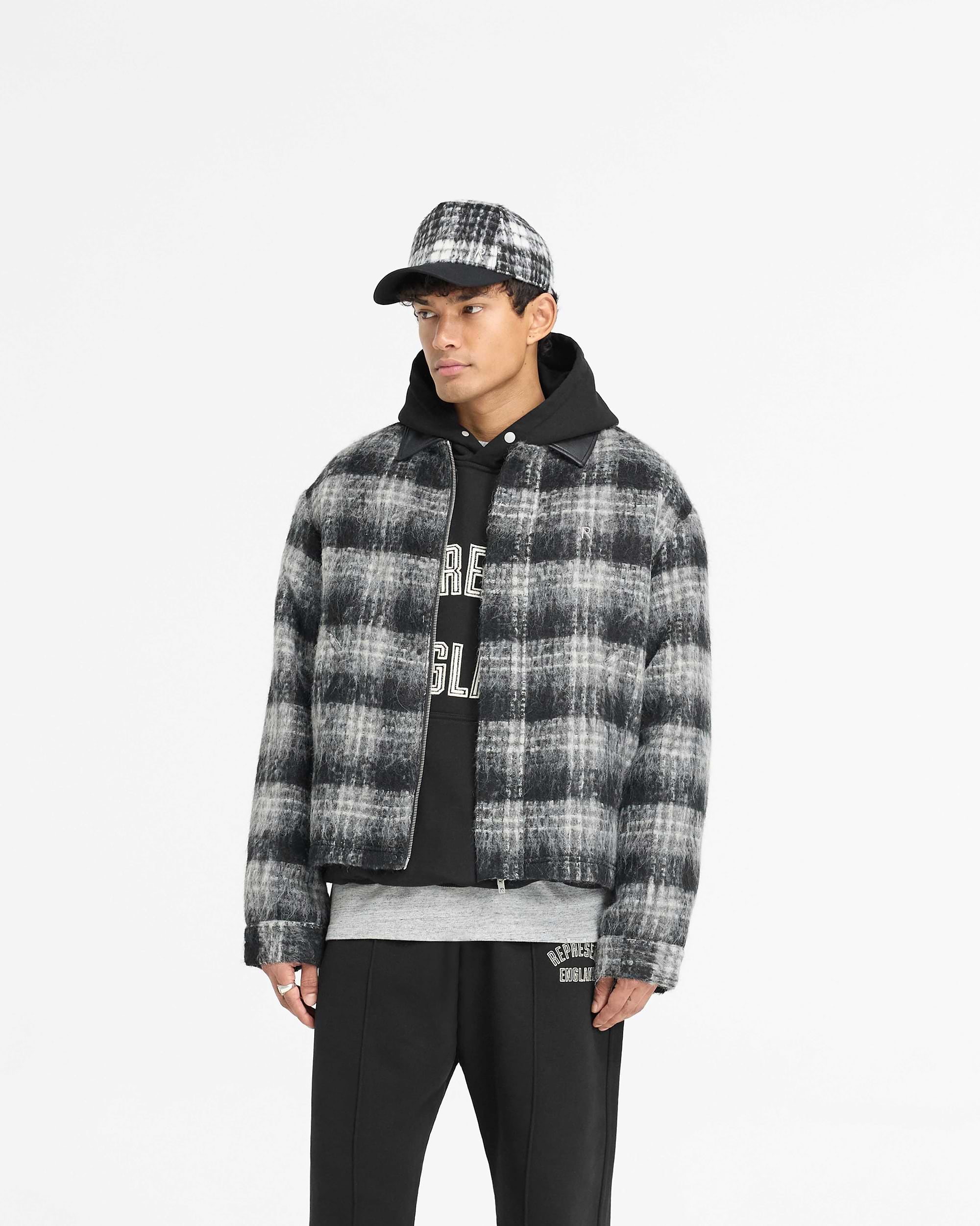 Flannel Check Overshirt - Schwarz