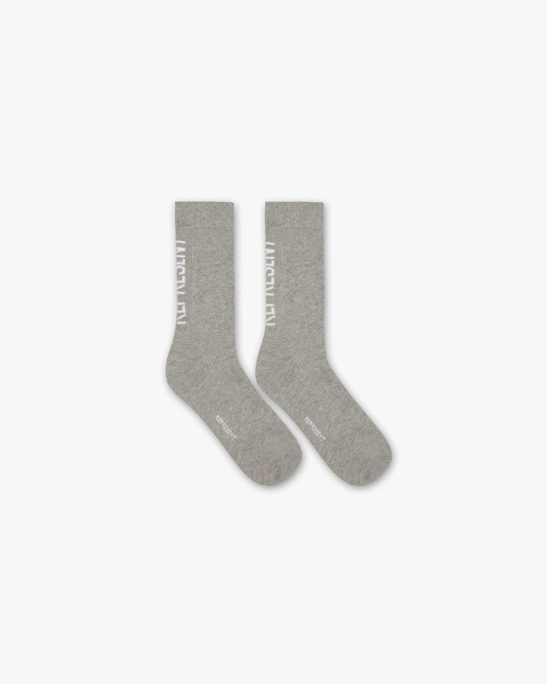 Represent Logo Socks - Eisgrau Meliert