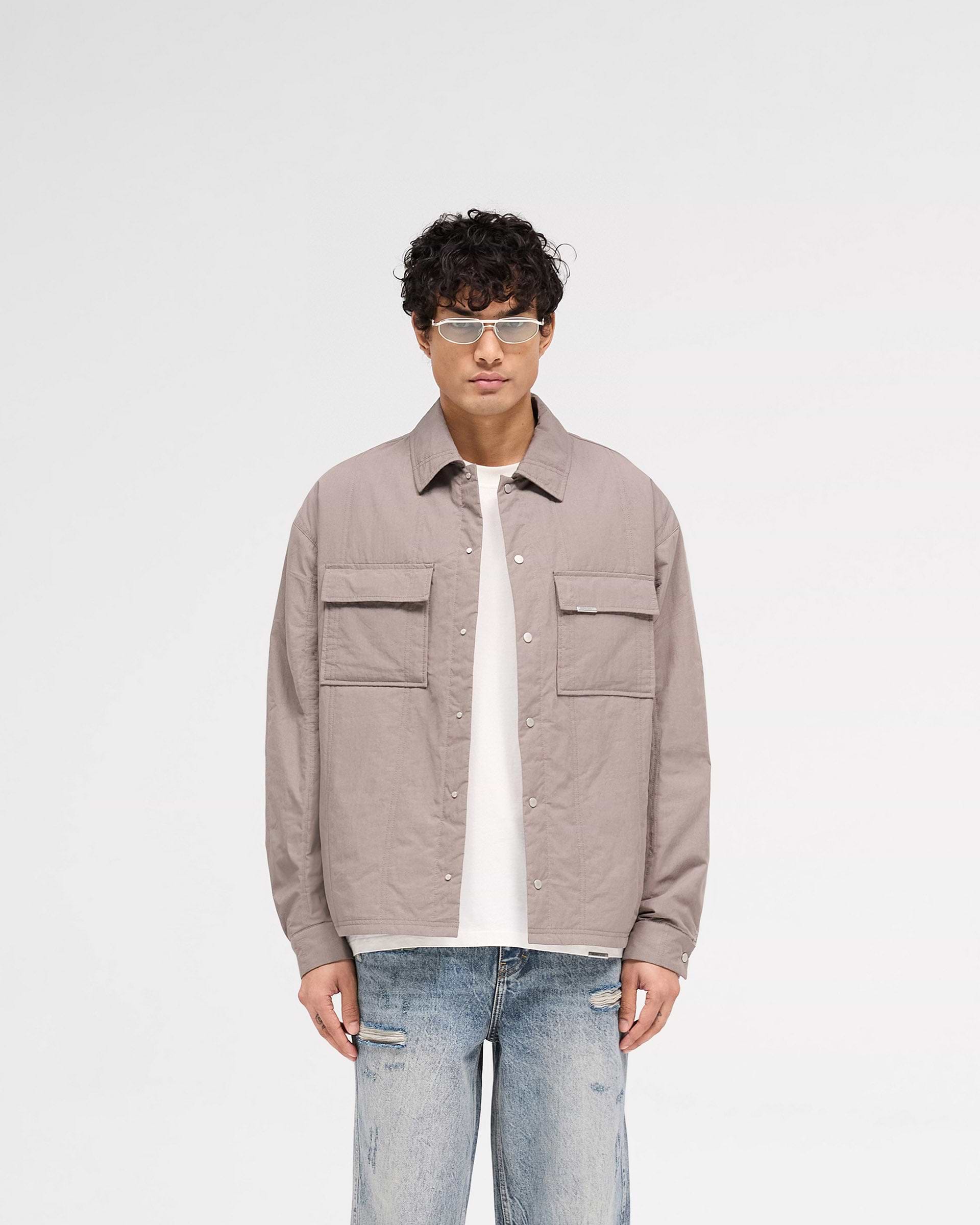 Quilted Overshirt - Mittelgrau