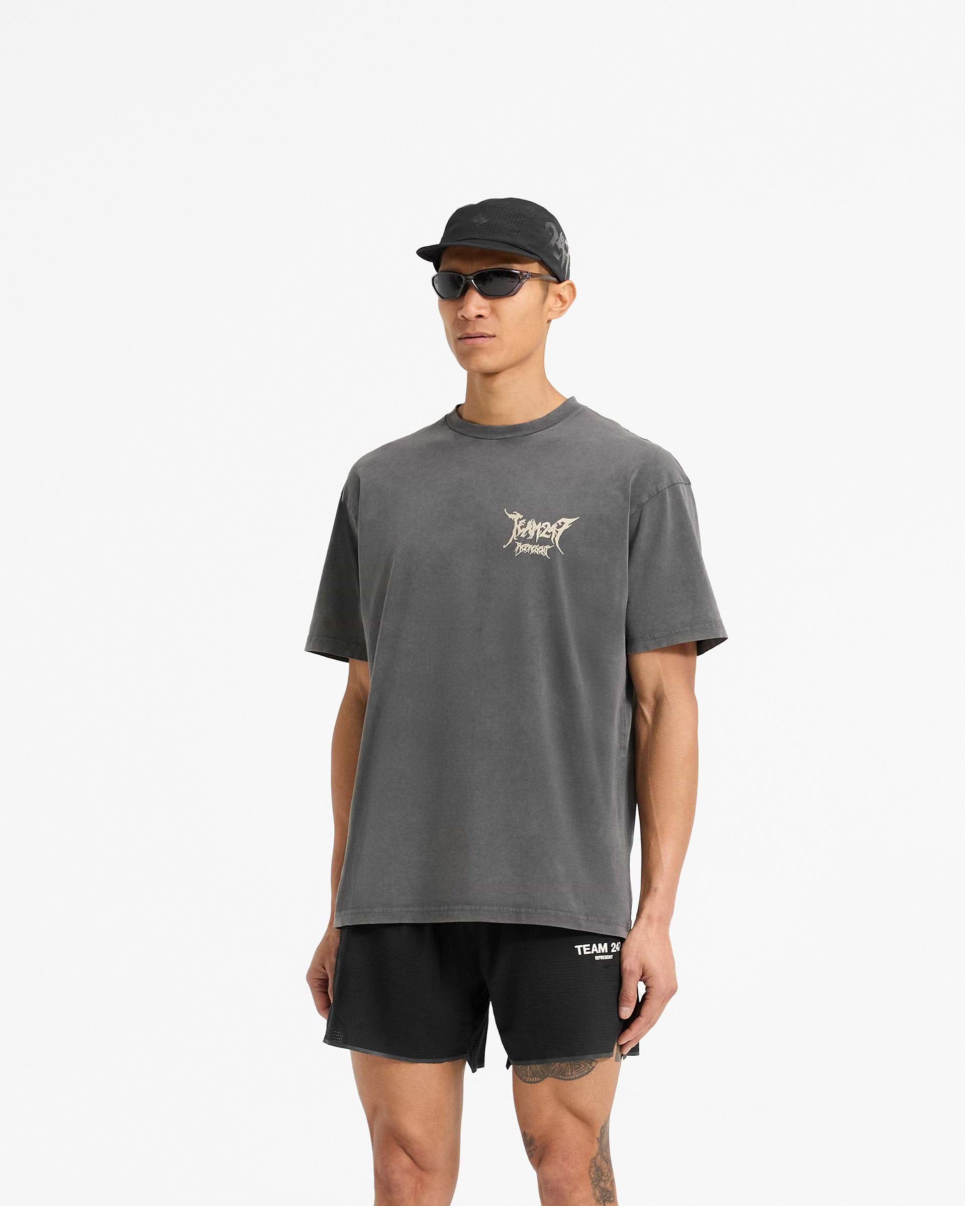 Team 247 X END Oversized T-Shirt - Gris Délavé