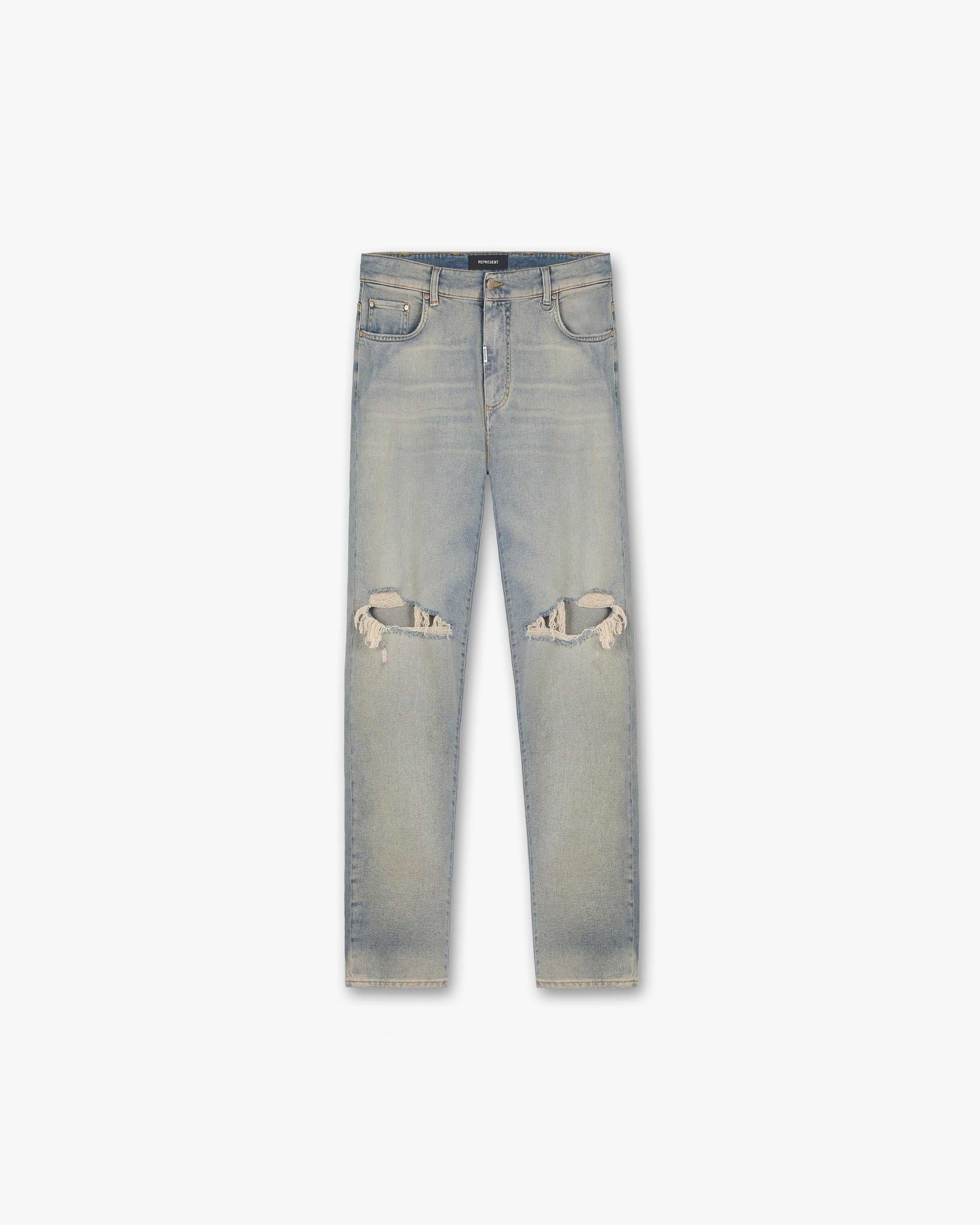 Baggy Destroyer Denim | Worn Blue Denim FW21 | Represent Clo