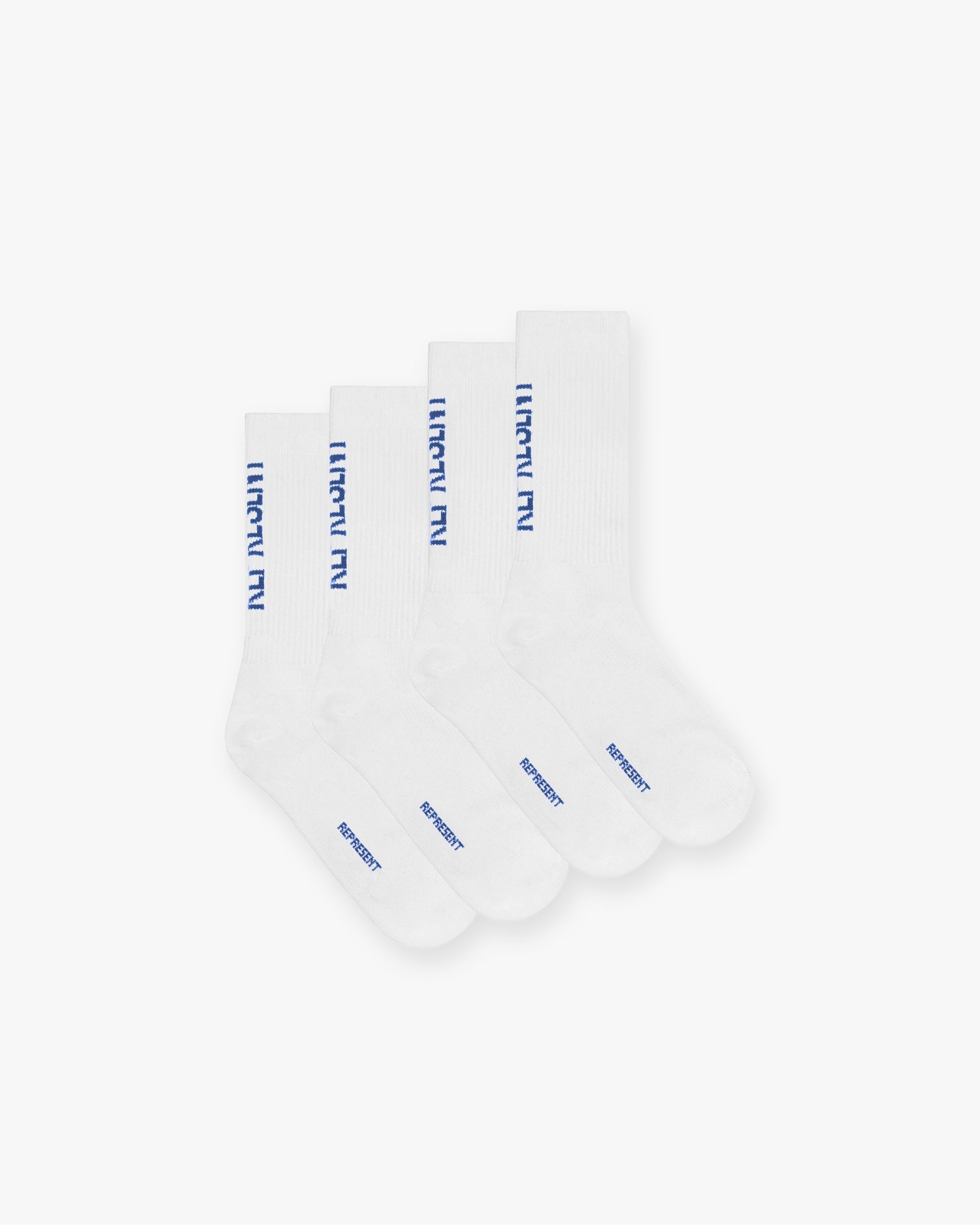 Represent Logo Socks 2 Pack - Flat White Mid Blue