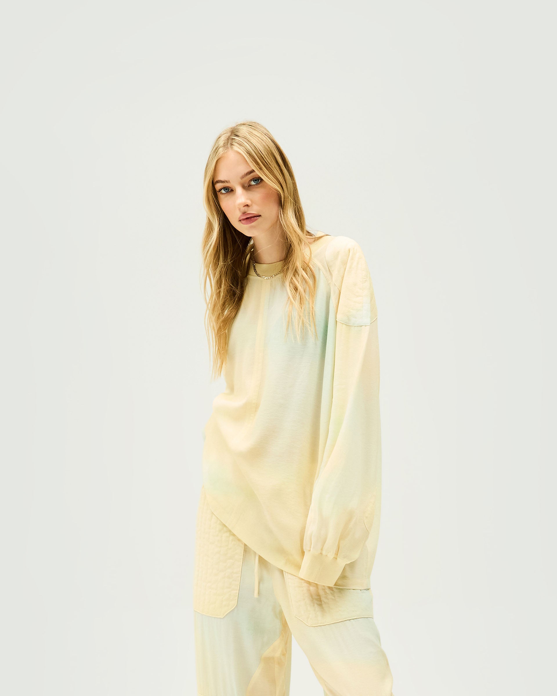 Storm Track Top - Storm Print Natural