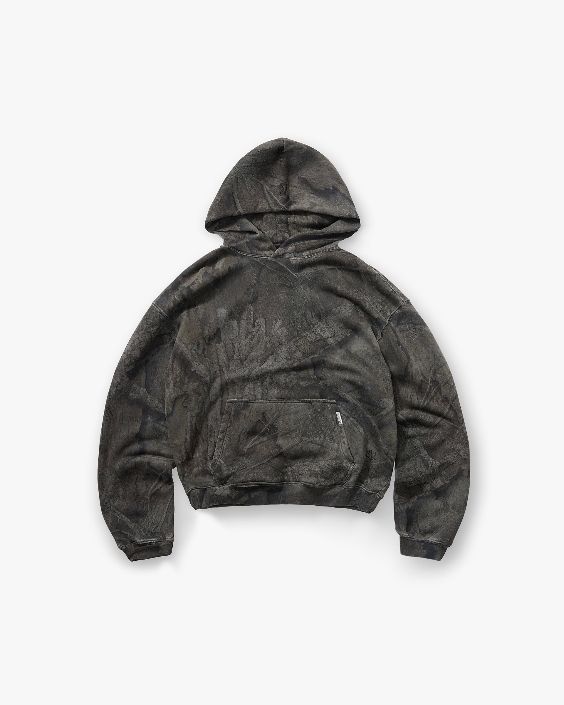 Initial Overdye Realtree® Oversized Hoodie - Overdyed Black