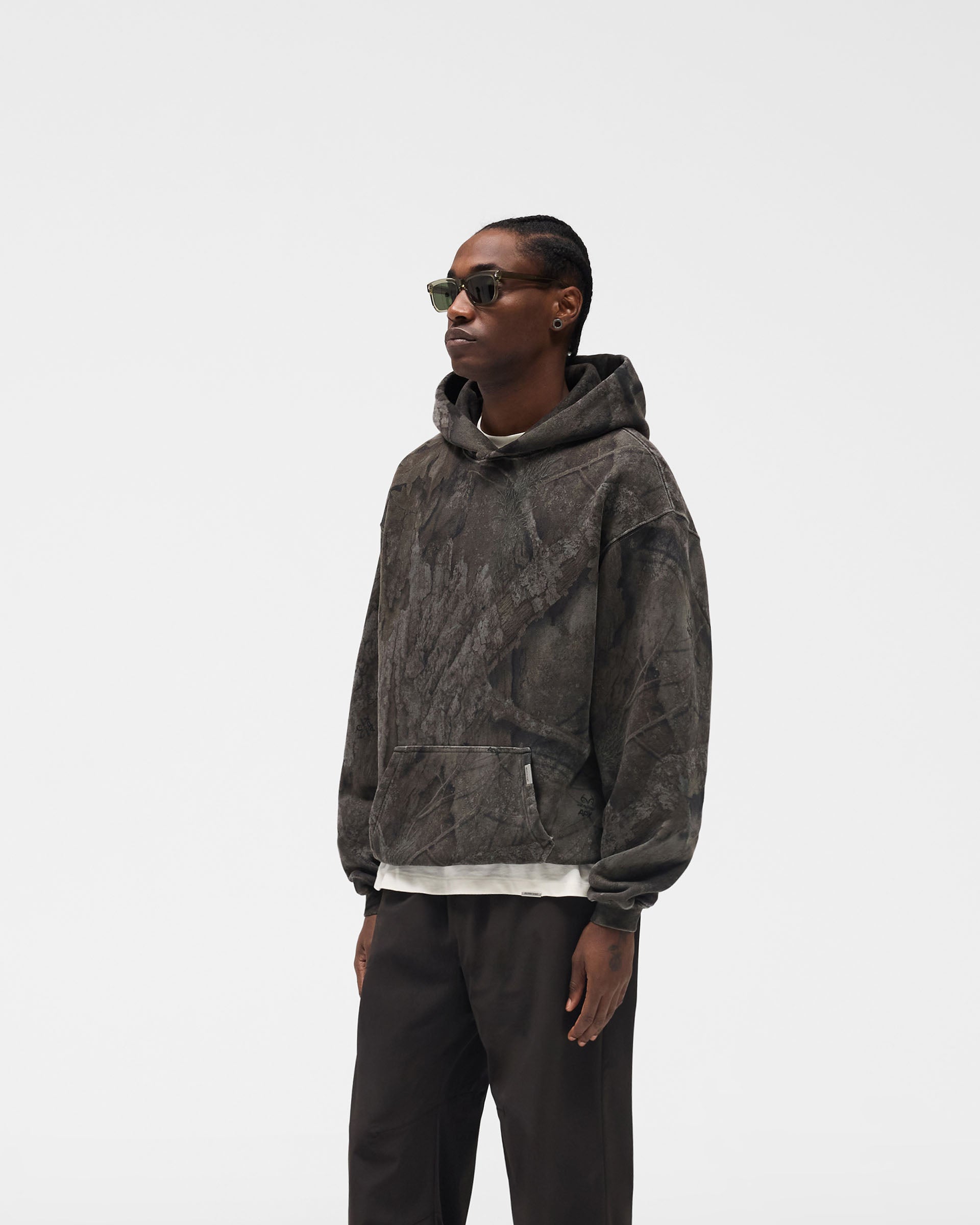 Initial Overdye Realtree® Oversized Hoodie - Overdyed Black