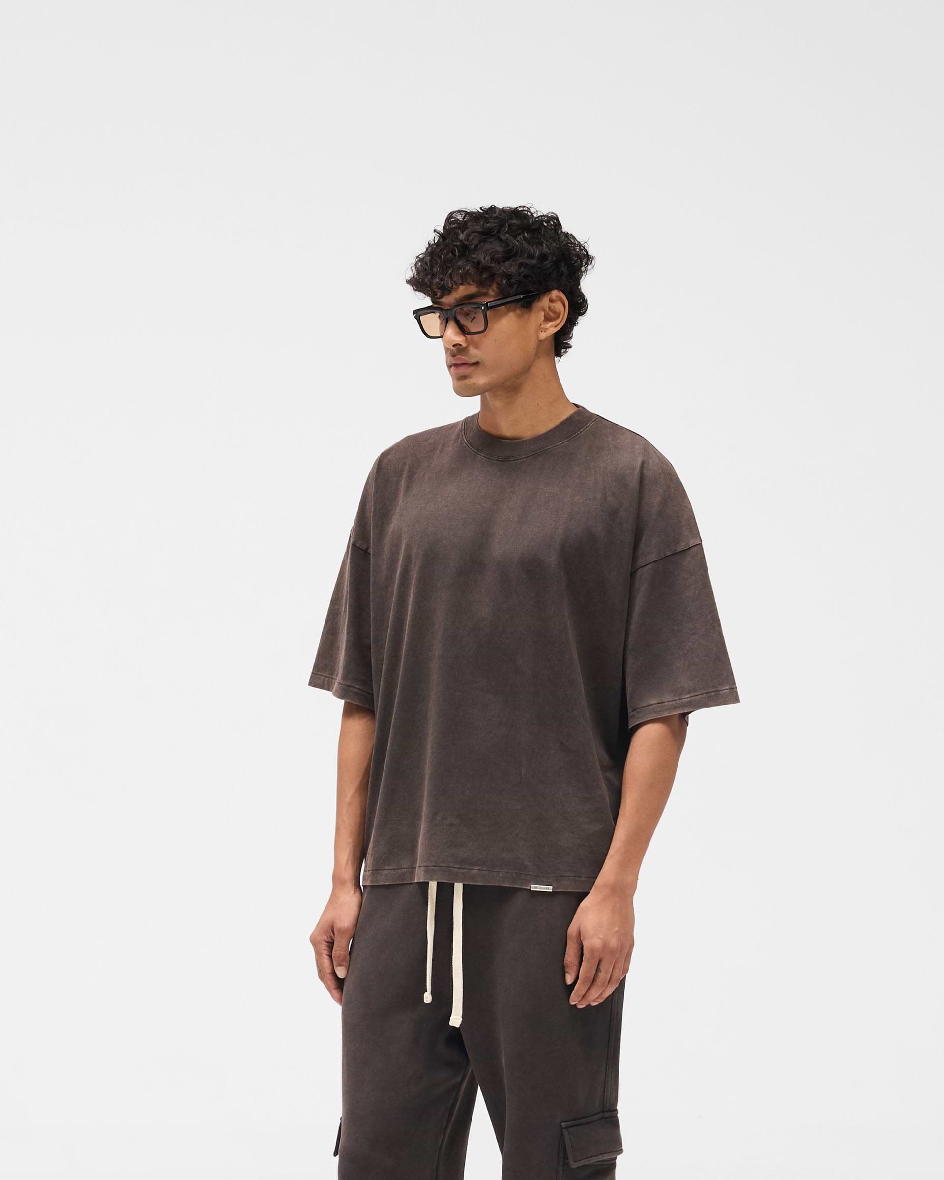 Initial Boxy T-Shirt - Coffee