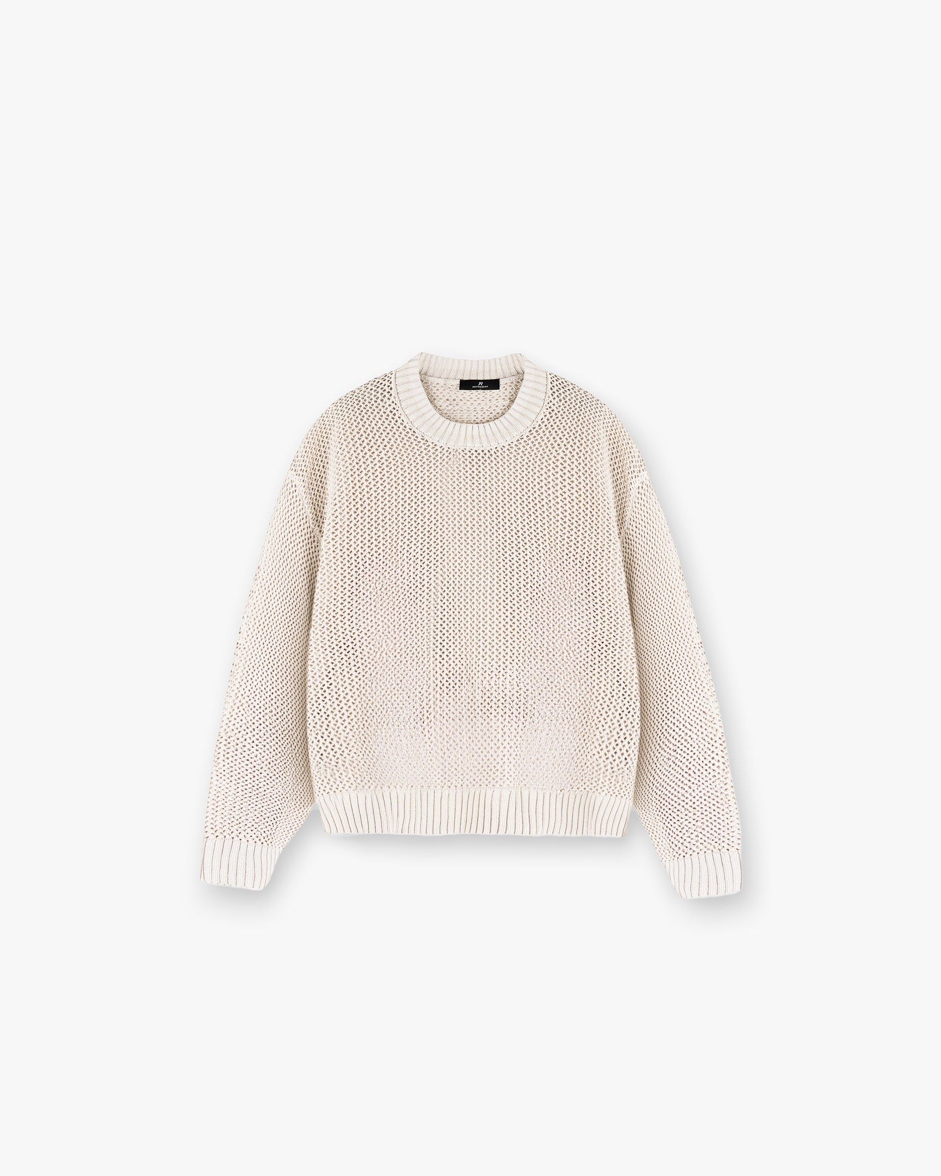 Open Gauge Knit Sweater - Naturweiß