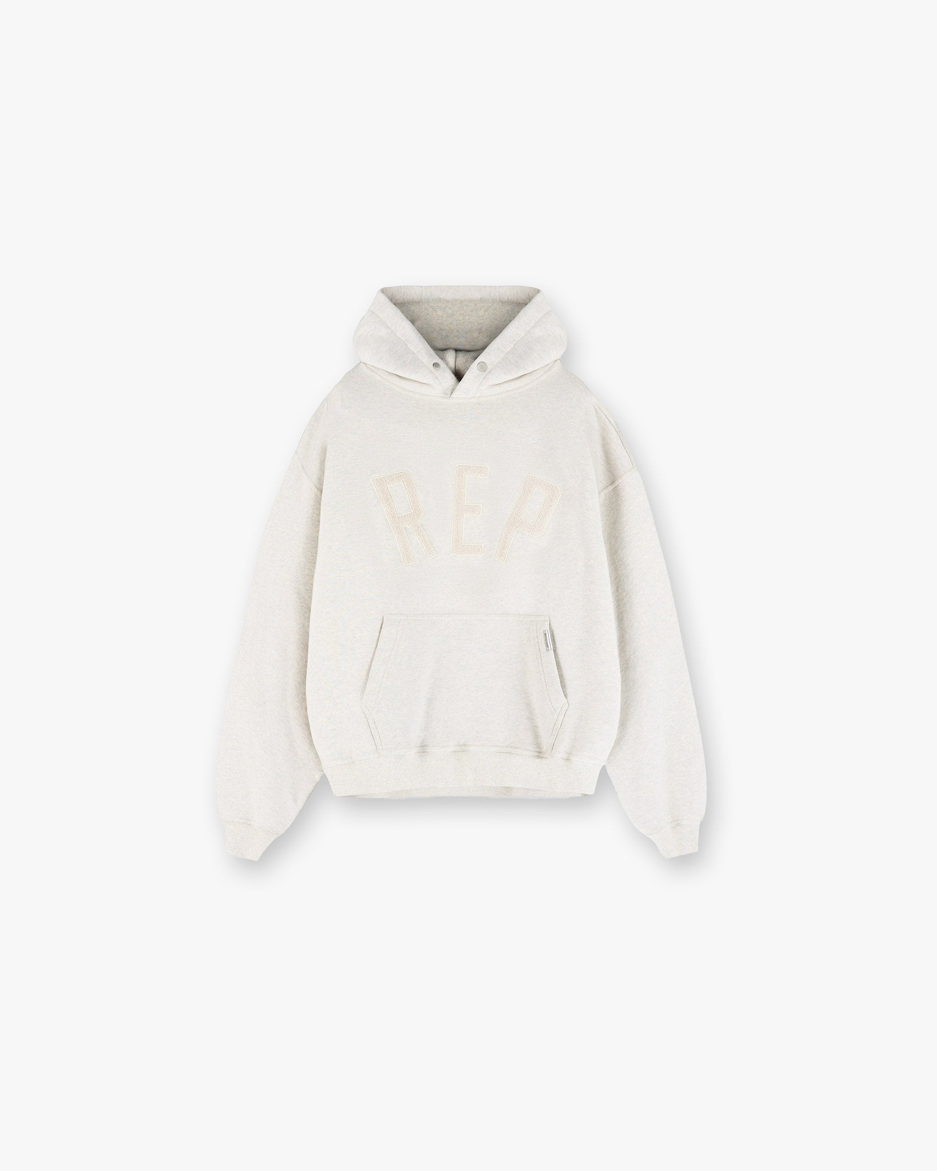 Rep Applique Hoodie - Cream Marl