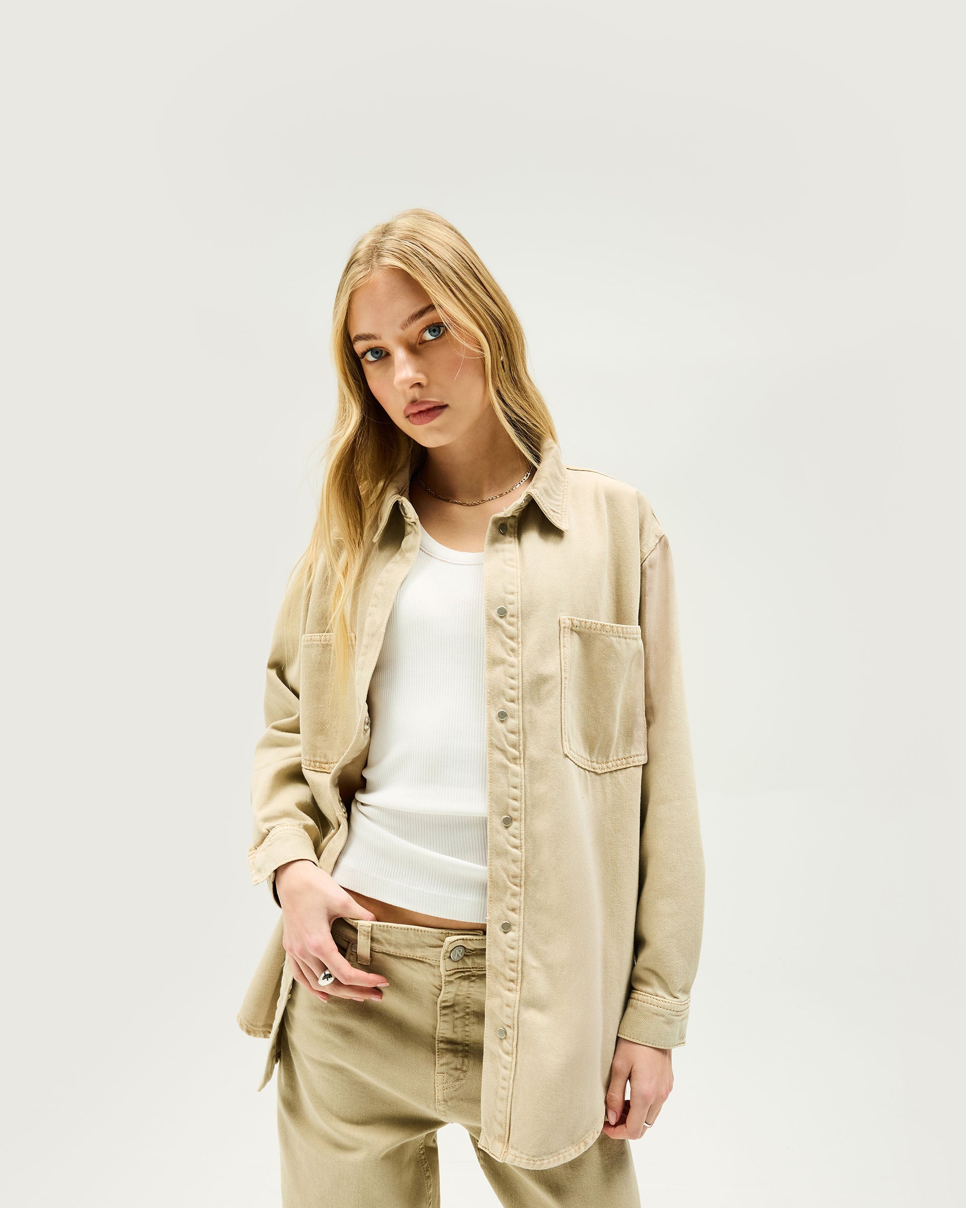 Denim Overshirt - Eisiger Latte