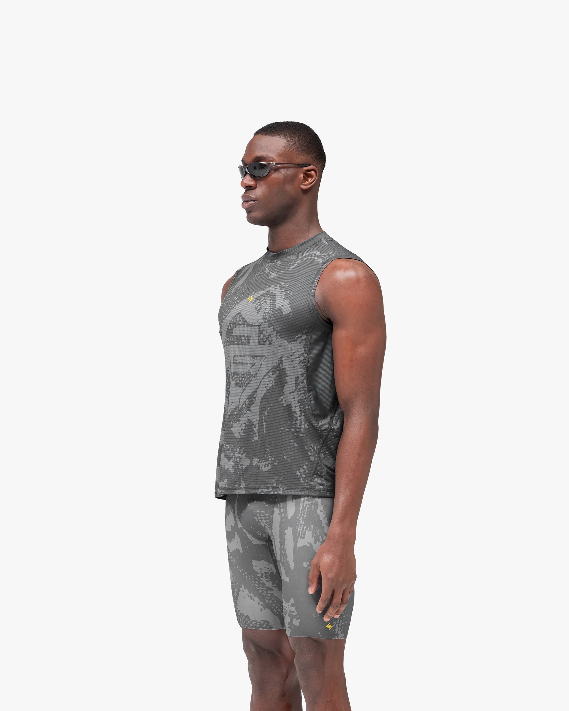 Ice Grey Marl Initial Boxy Tank | Mens T-shirts | REPRESENT