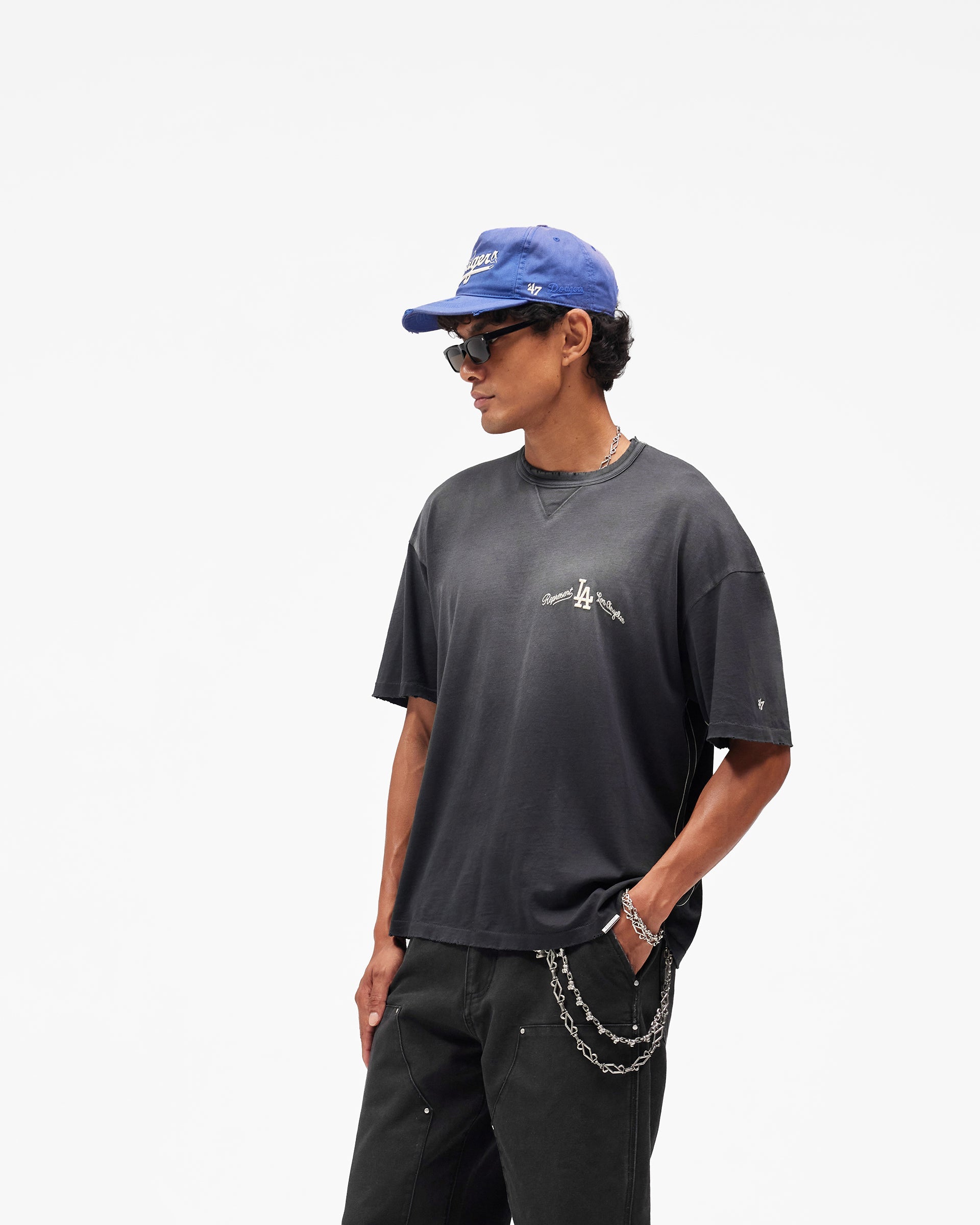 Black Initial Oversized T-Shirt | Mens T-shirts | REPRESENT