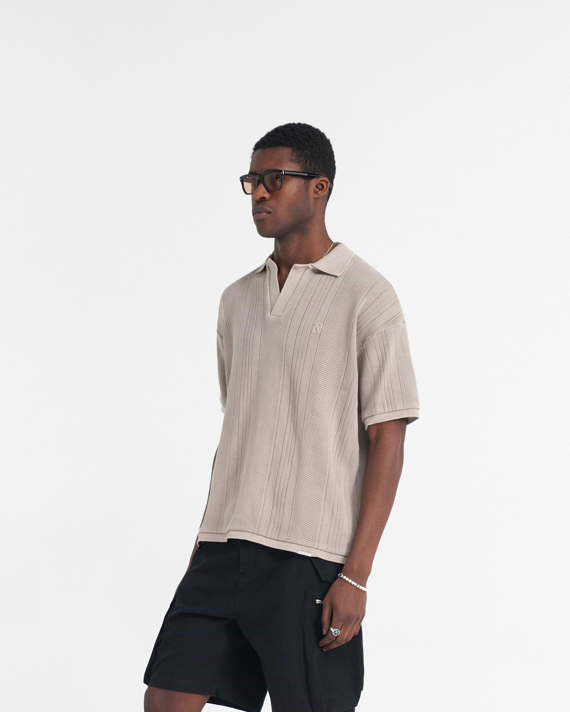 OVY Standard Seed Stitch Polo L Polo Shirt Black