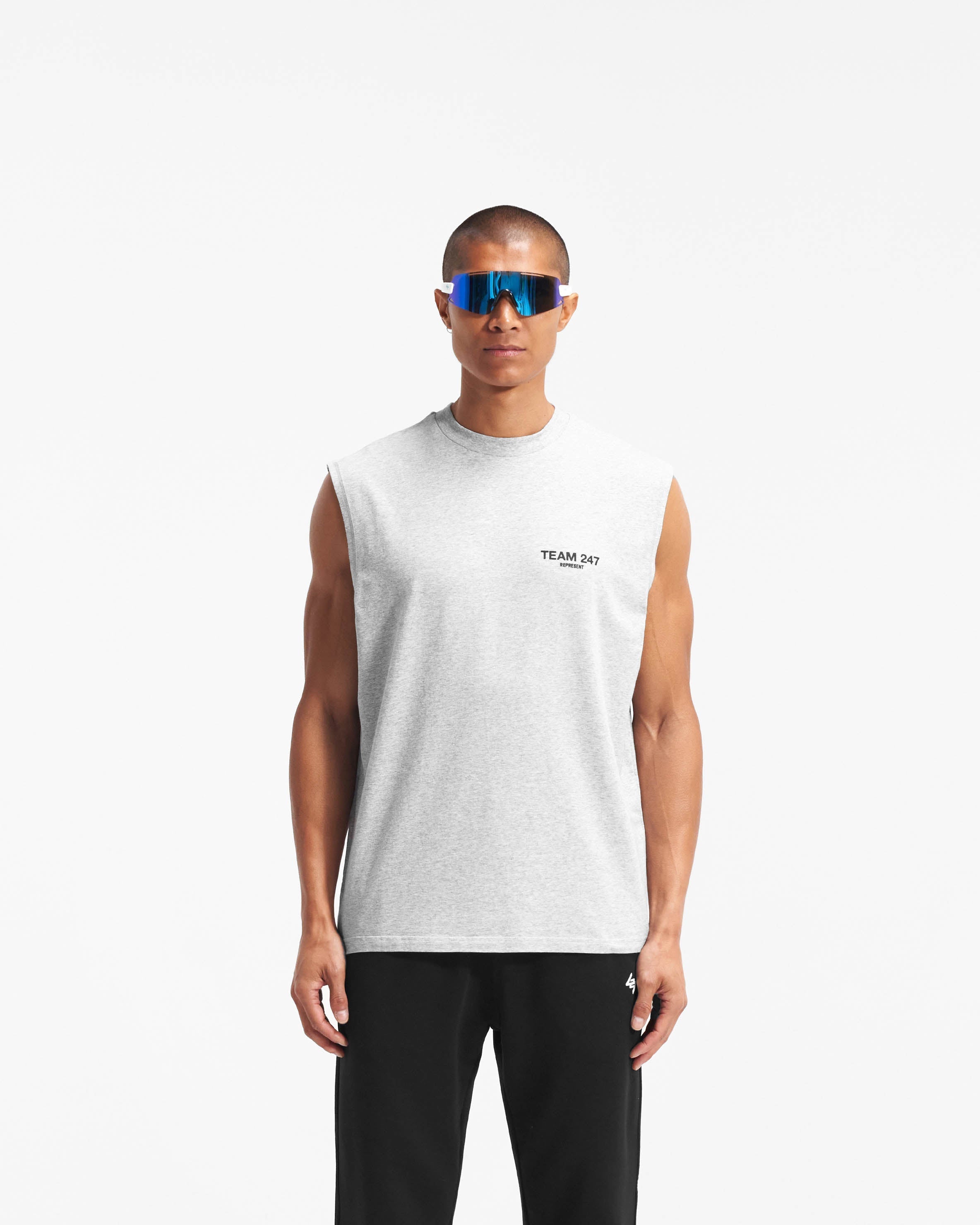 Black Team 247 Star Oversized Tank | 247 SS26 T-Shirts | REPRESENT