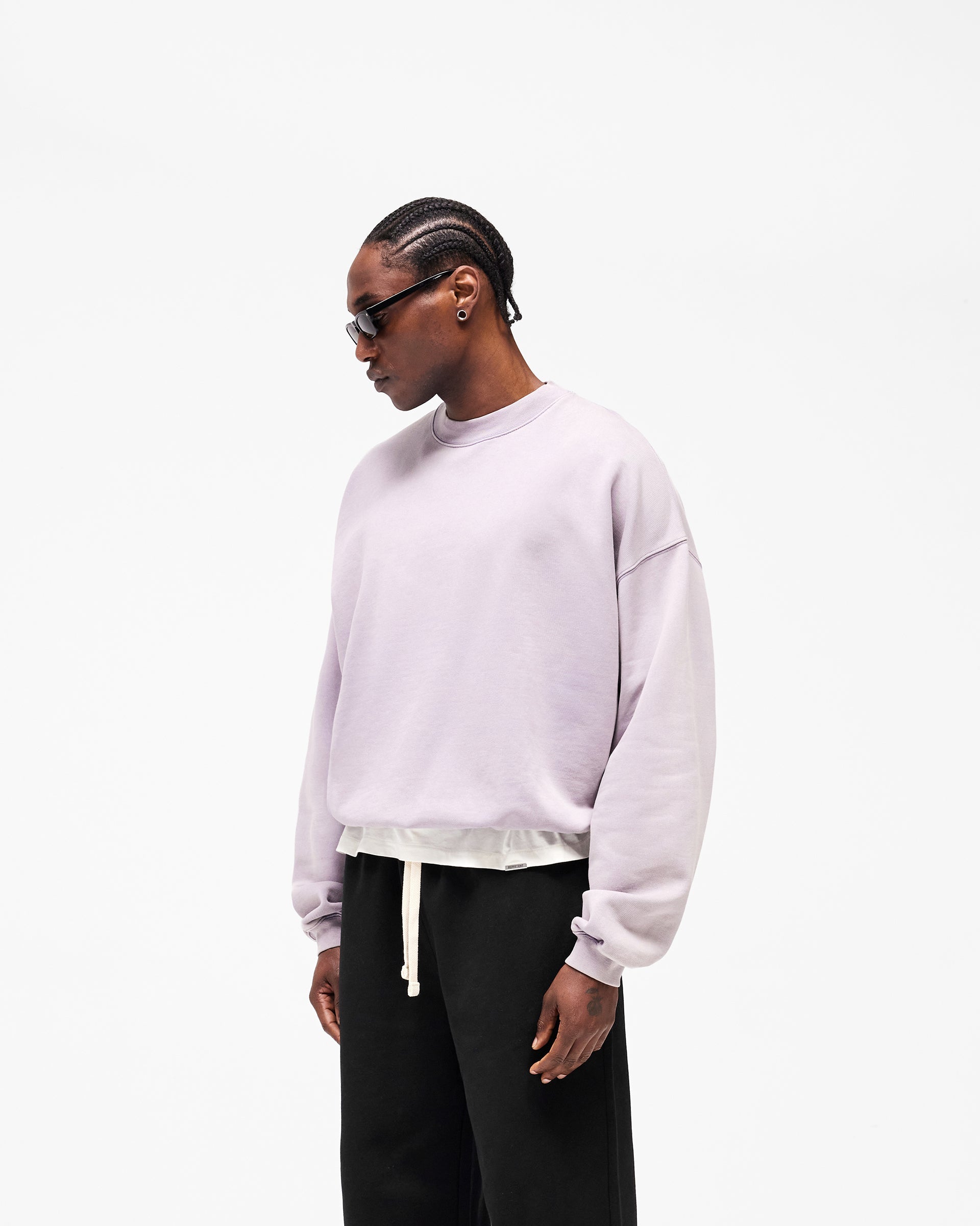 Initial Boxy Zip Through Hoodie - Ice Grey Marl | REPRESENT