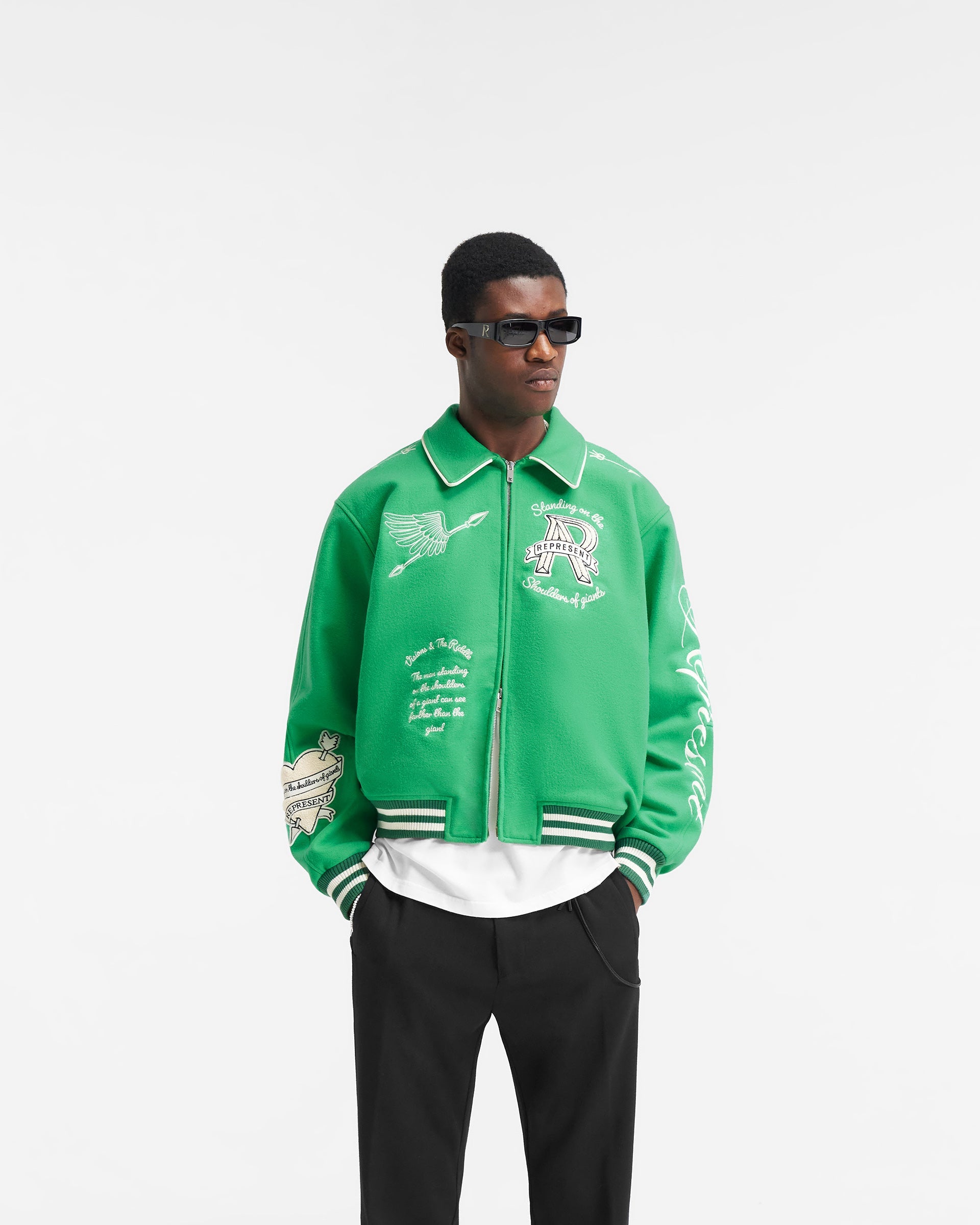 Cherub Wool Varsity Jacket - Island Green