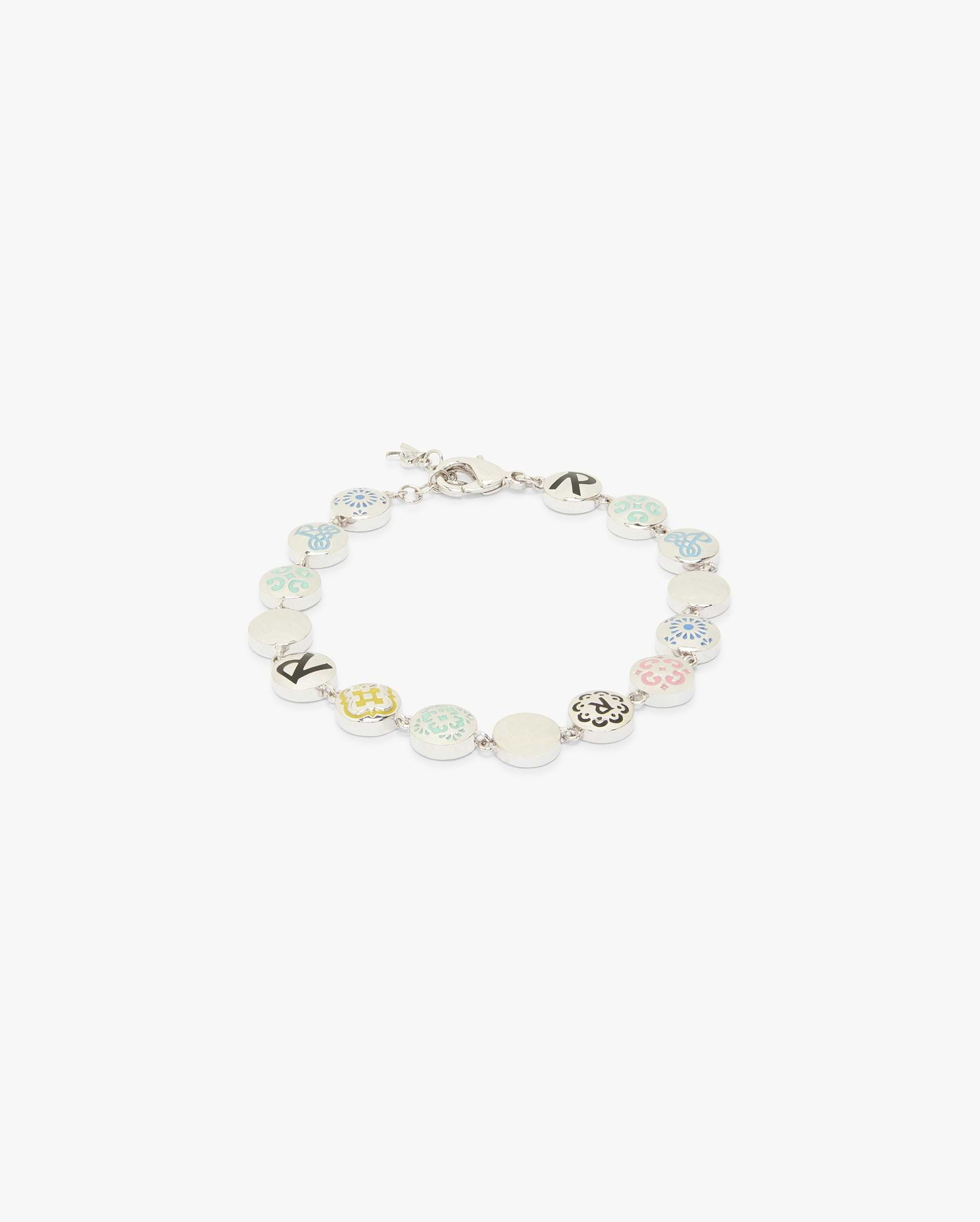 Enameled Bead Bracelet - Silber