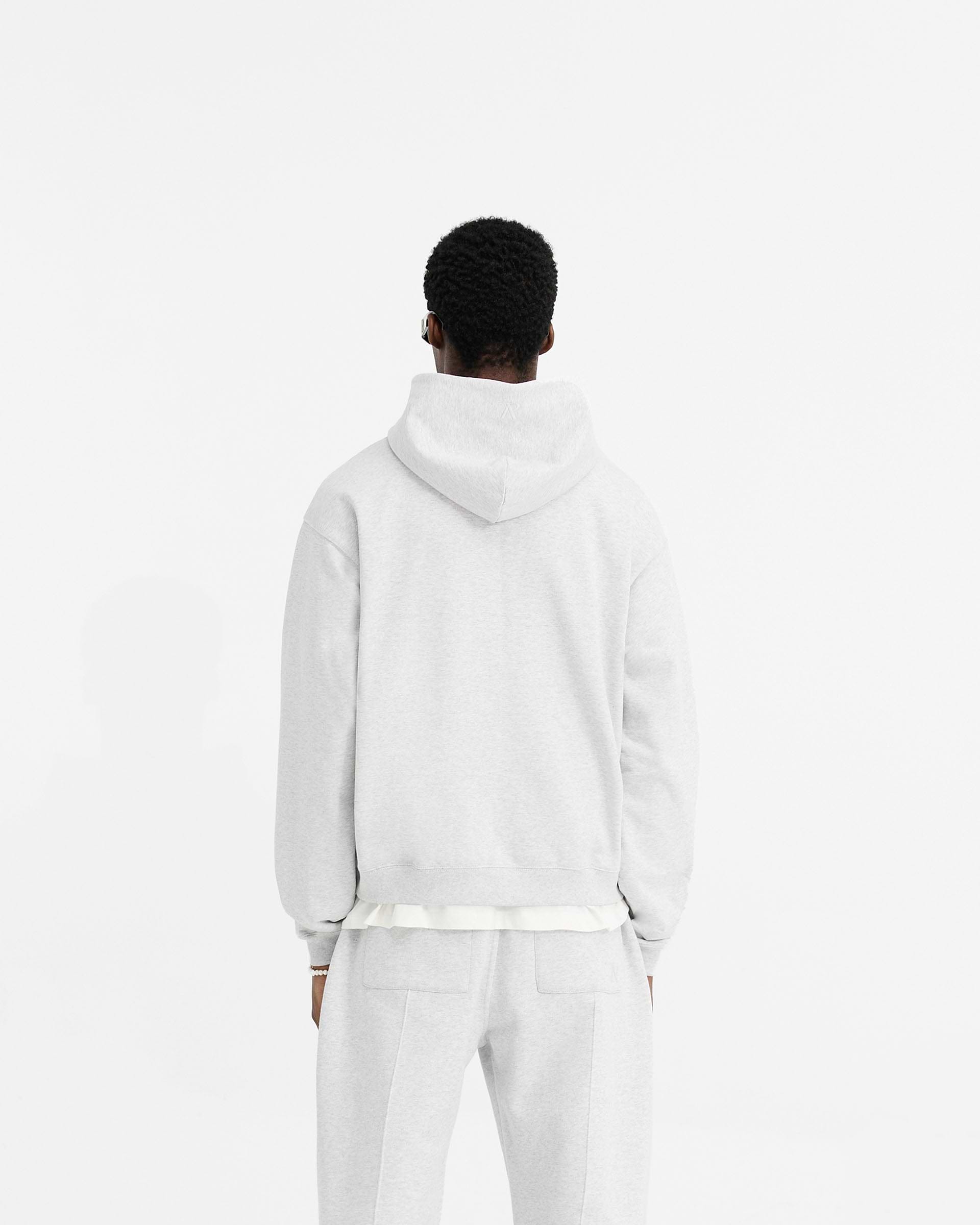 Initial Oversized Zip Hoodie - Eisgrau Meliert