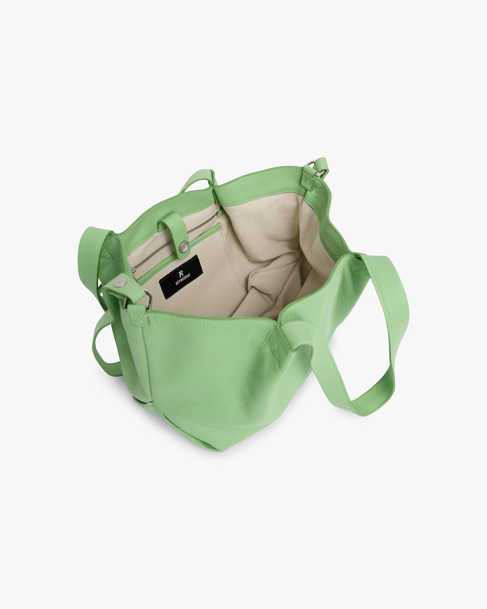 Leather Pleat Mini Tote - Forest Shade