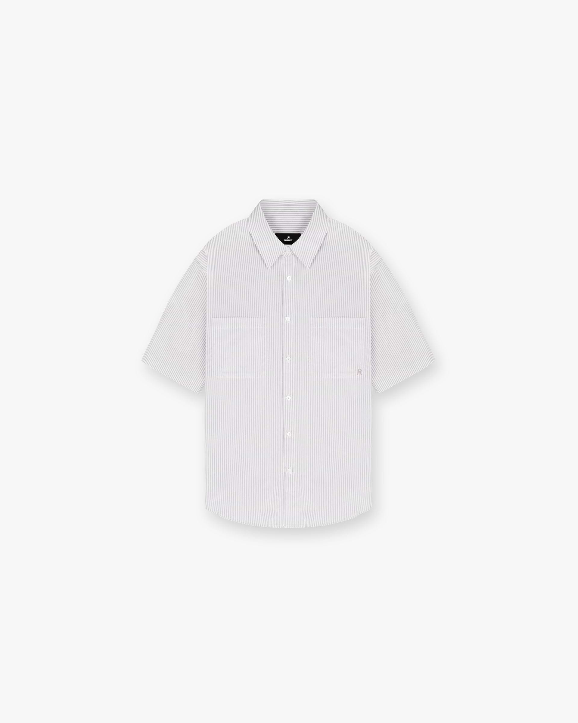 Short Sleeve Pinstripe Shirt - Grau