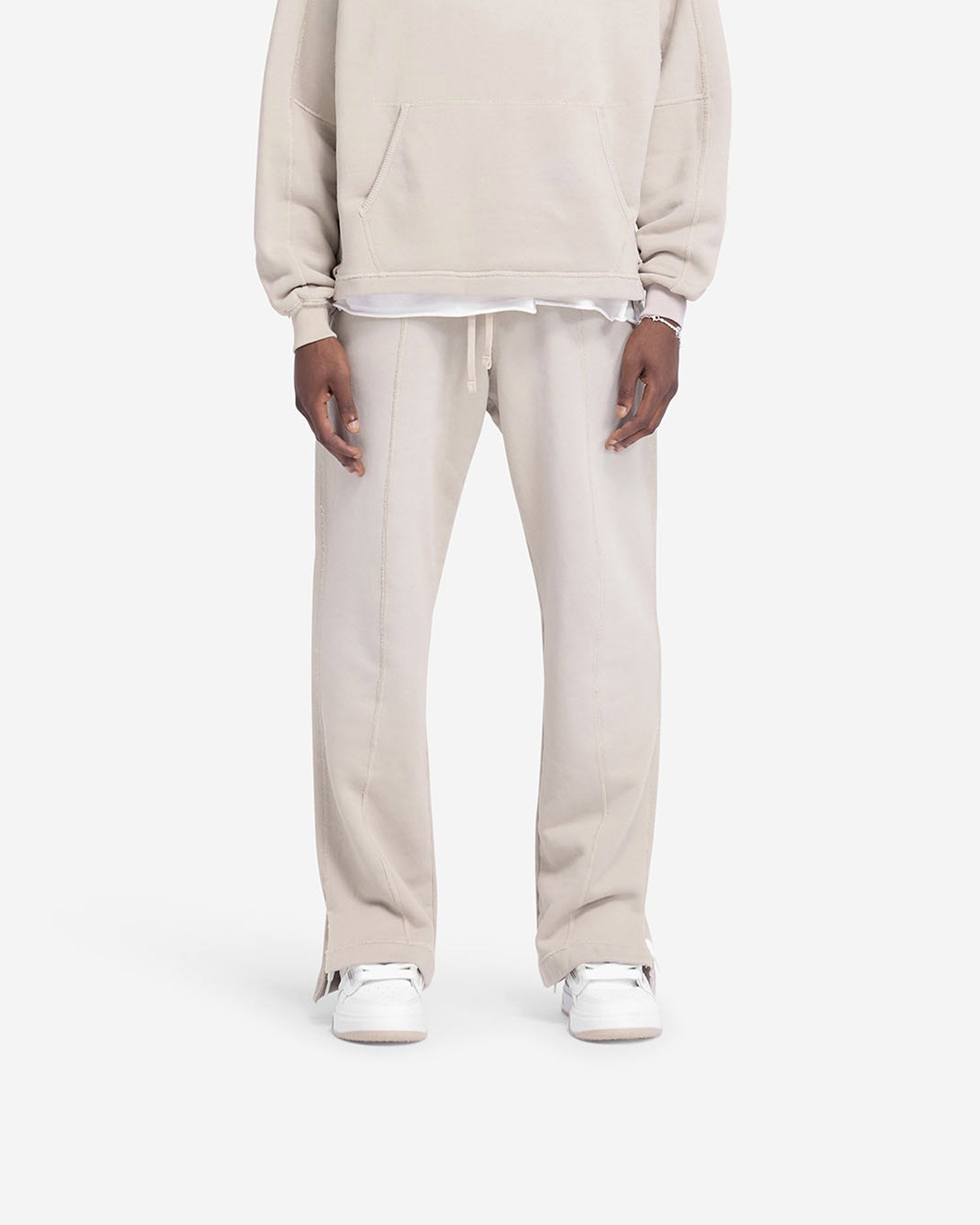 Stepped Hem Sweatpants - Hafer