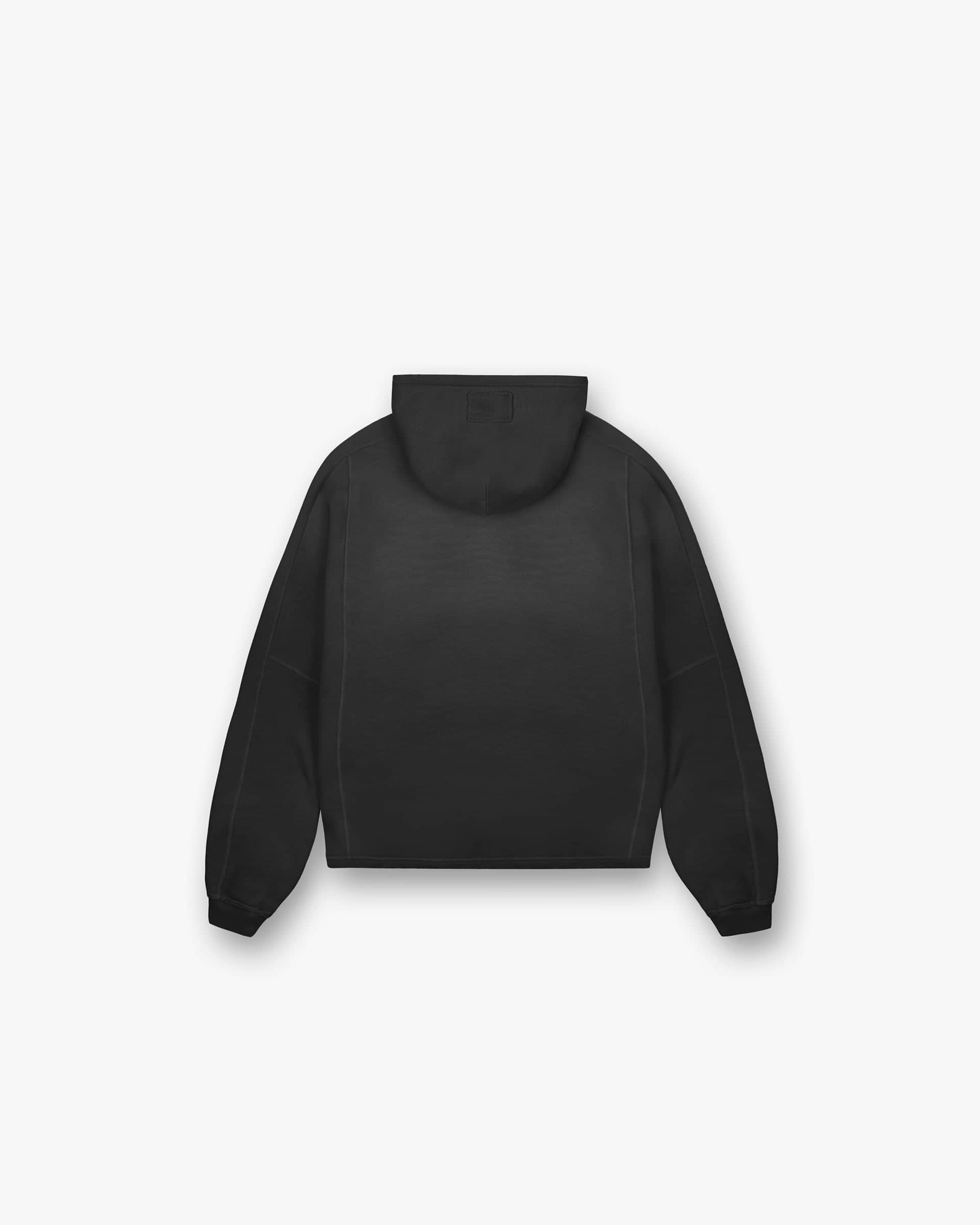 Stepped Hem Hoodie - Fleckiges Schwarz