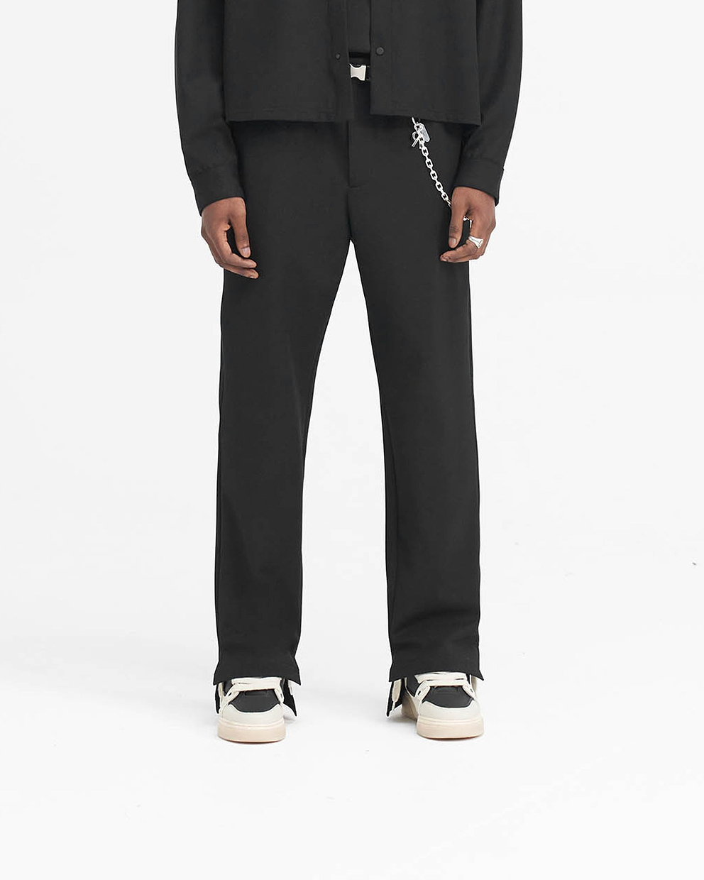 Stepped Hem Pant - SCHWARZ