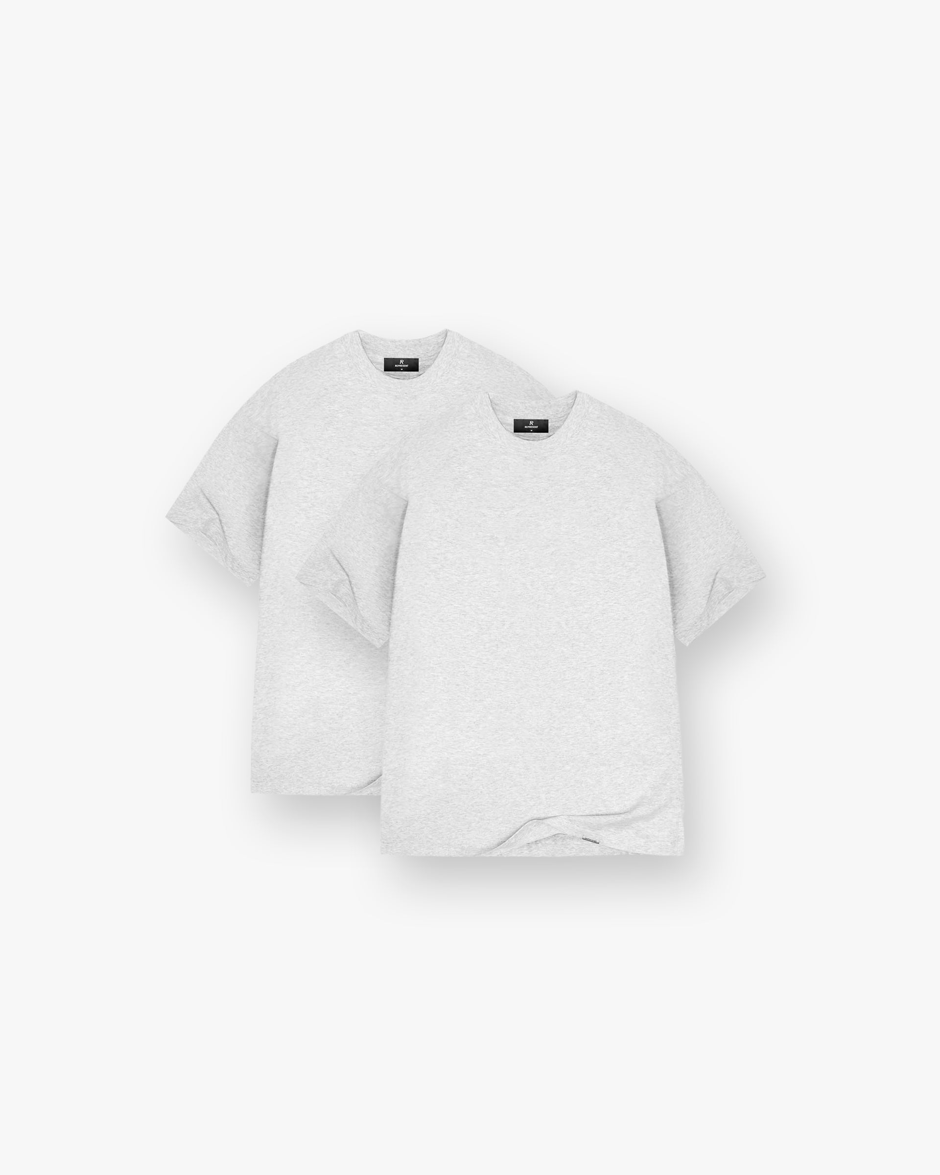 2 x Initial Oversized T-Shirt - Ice Grey Marl