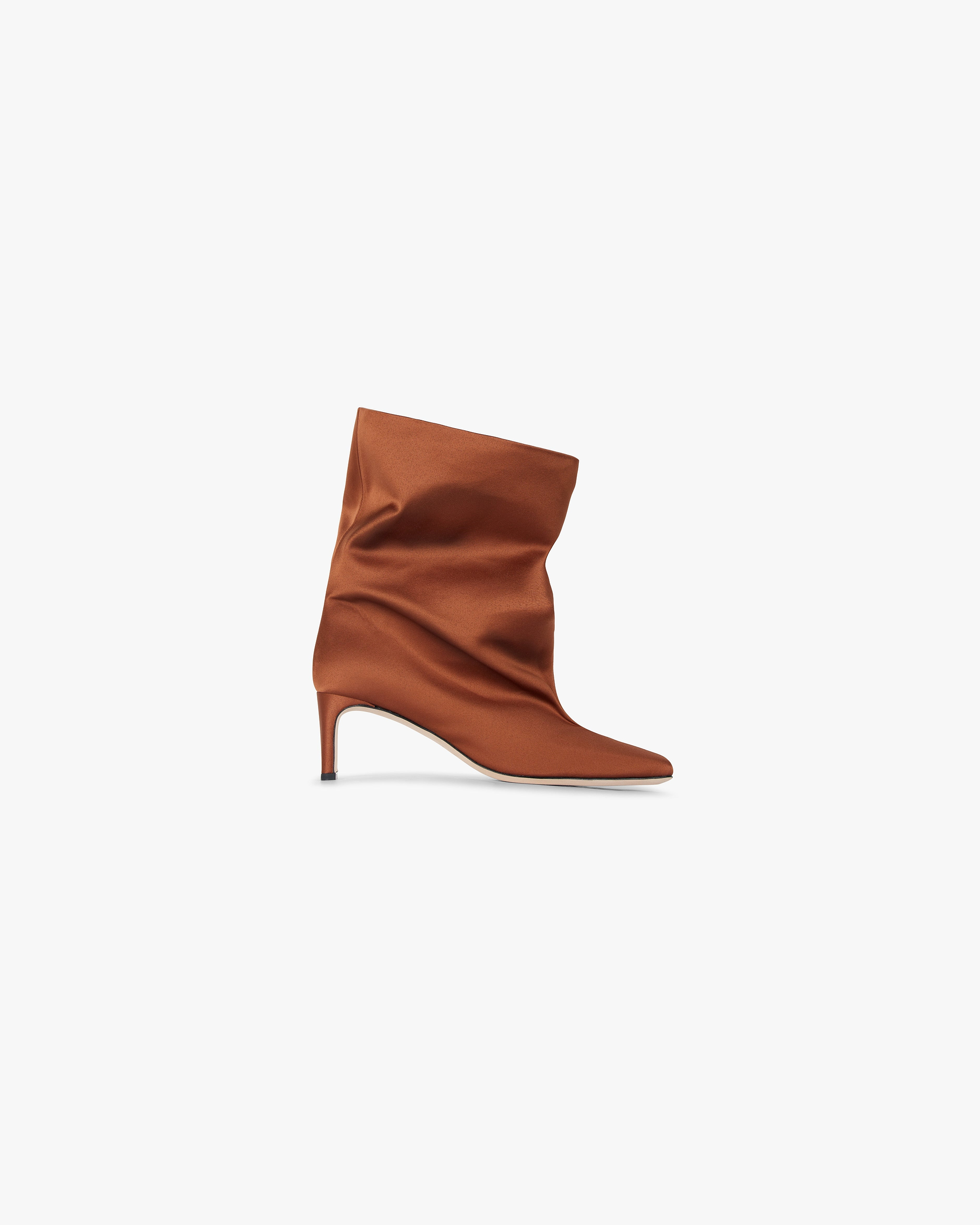 Front product image of a womens burnt red ankle boot on a plain white background | Square Toe Ankle Boot in Burnt Red | Womens ankle boot crafted for style | Womens SS25 Footwear | Represent Clo