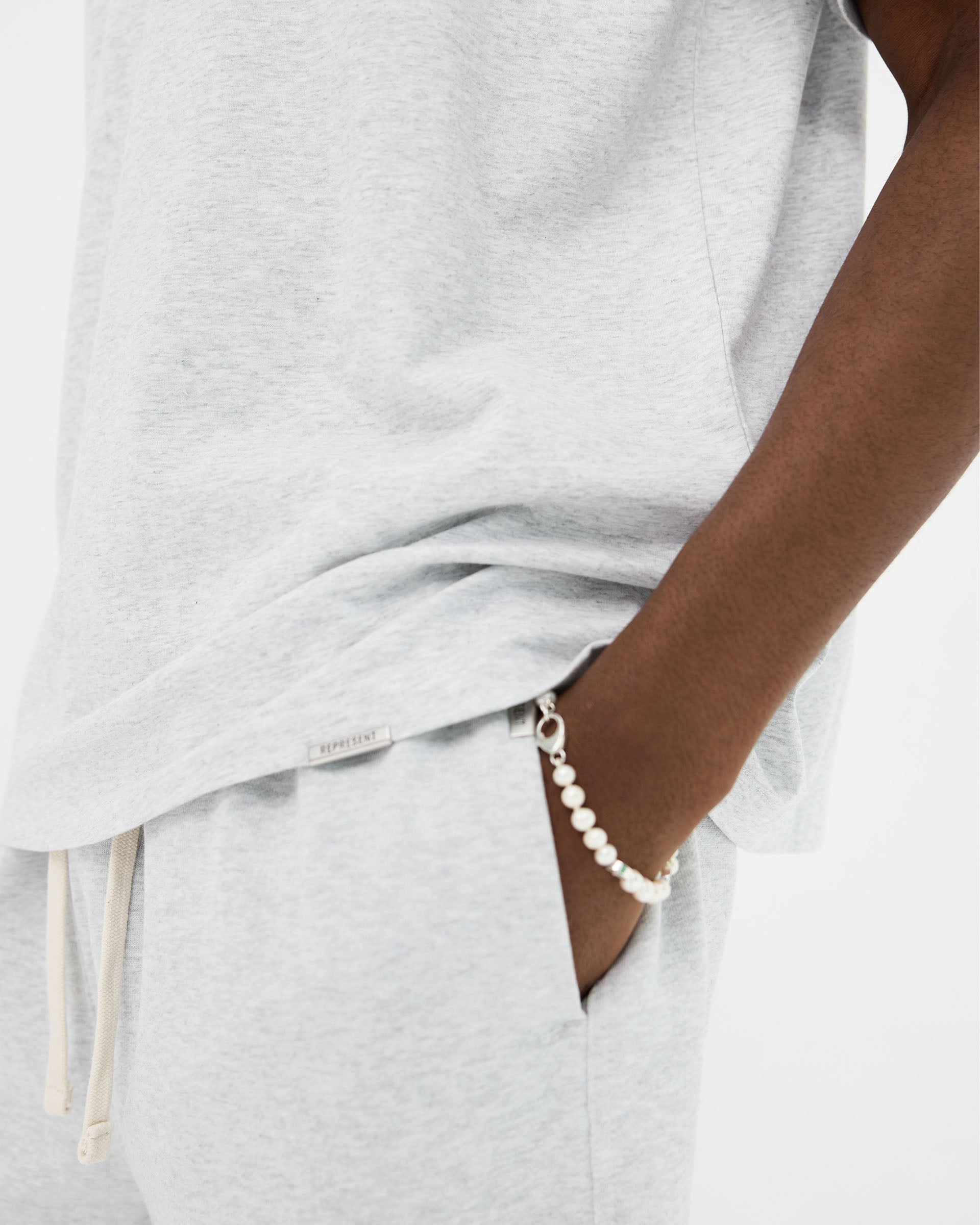 2 x Initial Oversized T-Shirt - Black & Ice Grey Marl