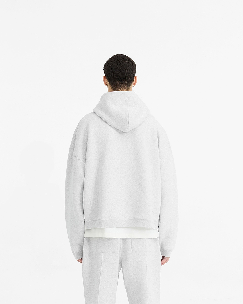 Initial Boxy Hoodie - EISGRAU MELIERT