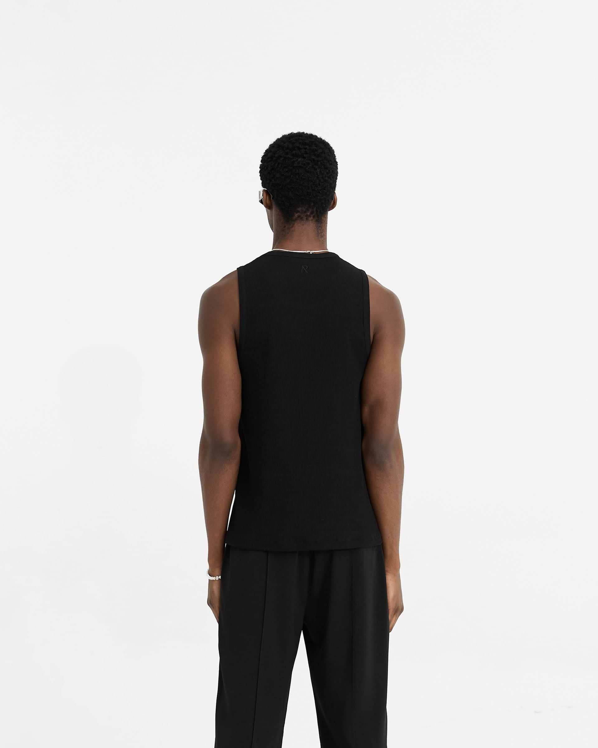 Initial Rib Vest - Black