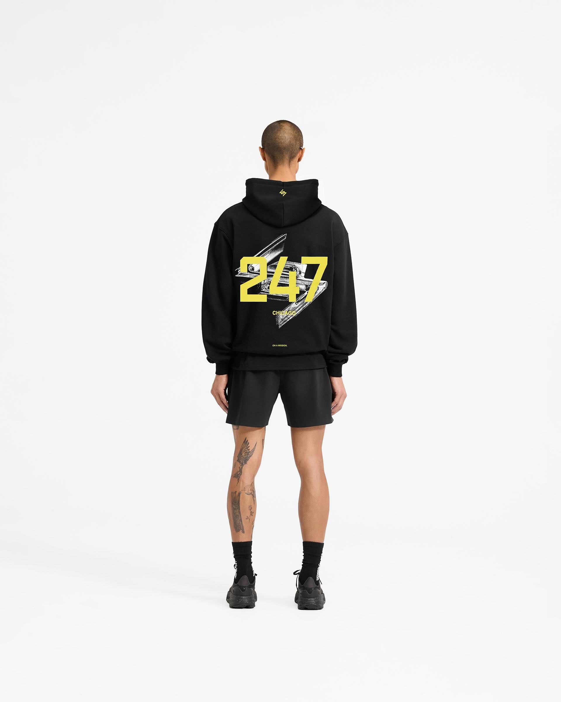 247 Chicago Oversized Hoodie - Jet Schwarz
