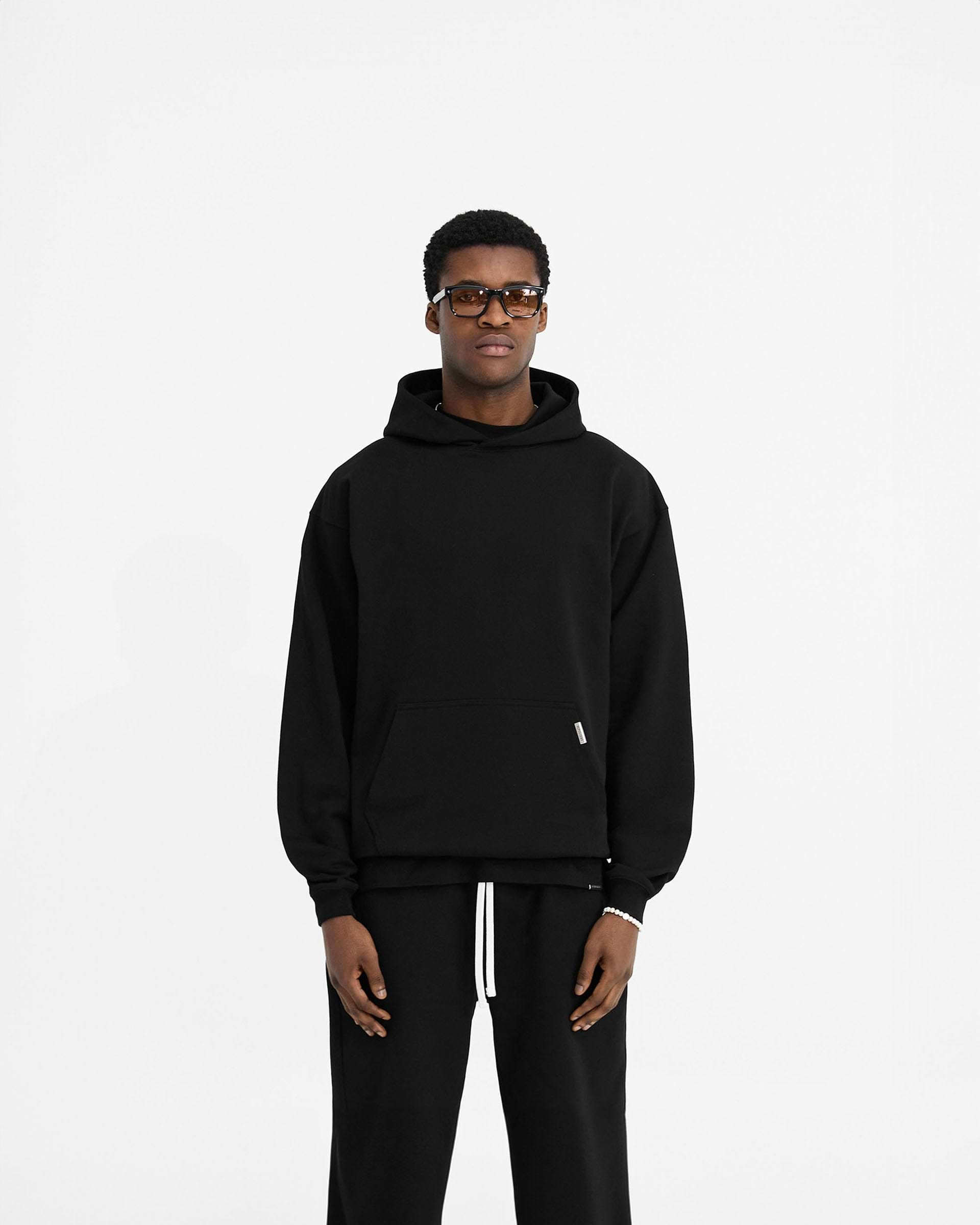 Initial Oversized Hoodie - Schwarz