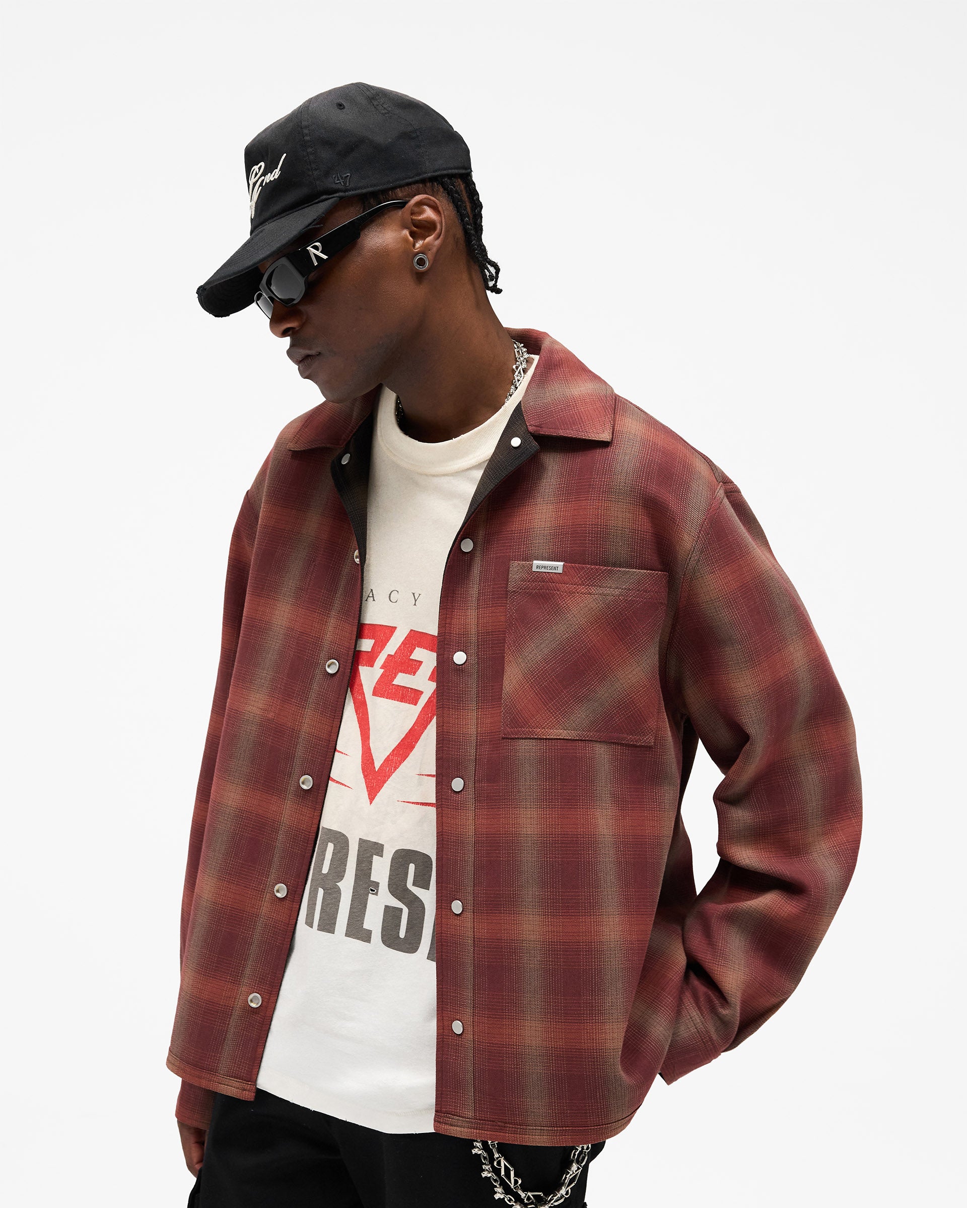 Nero Reversible Check Overshirt | Long Sleeve Shirt | REPRESENT