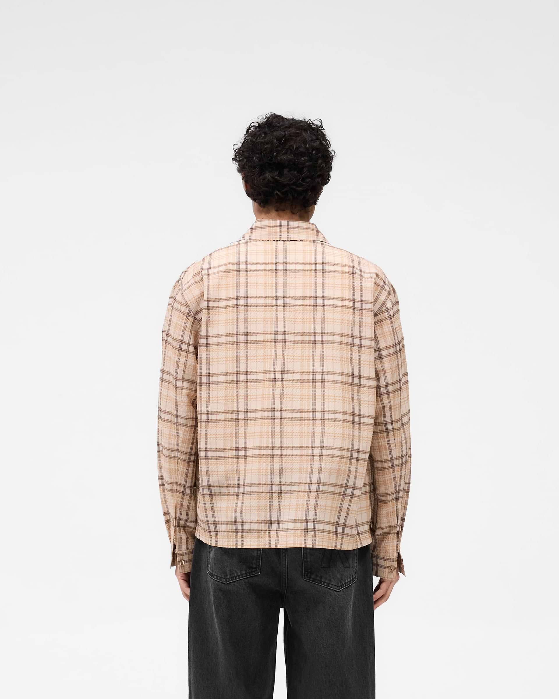 Sheer Flannel Shirt - Brown Check